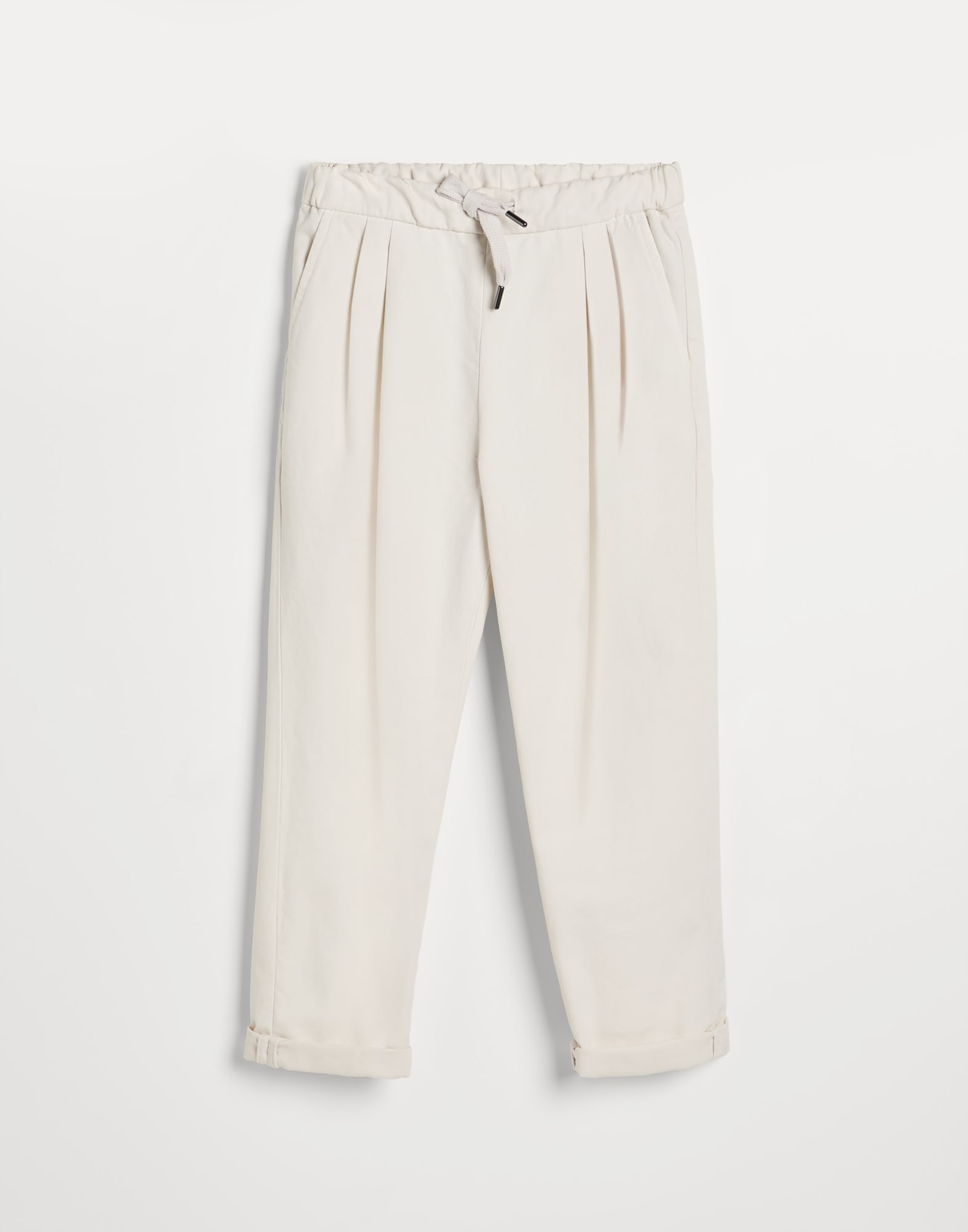 Gabardine trousers with drawstring Panama Boys - Brunello Cucinelli