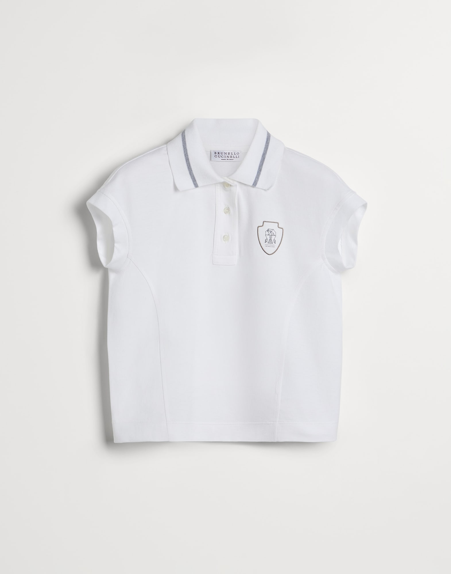 Поло из джерси Белый Девочки - Brunello Cucinelli