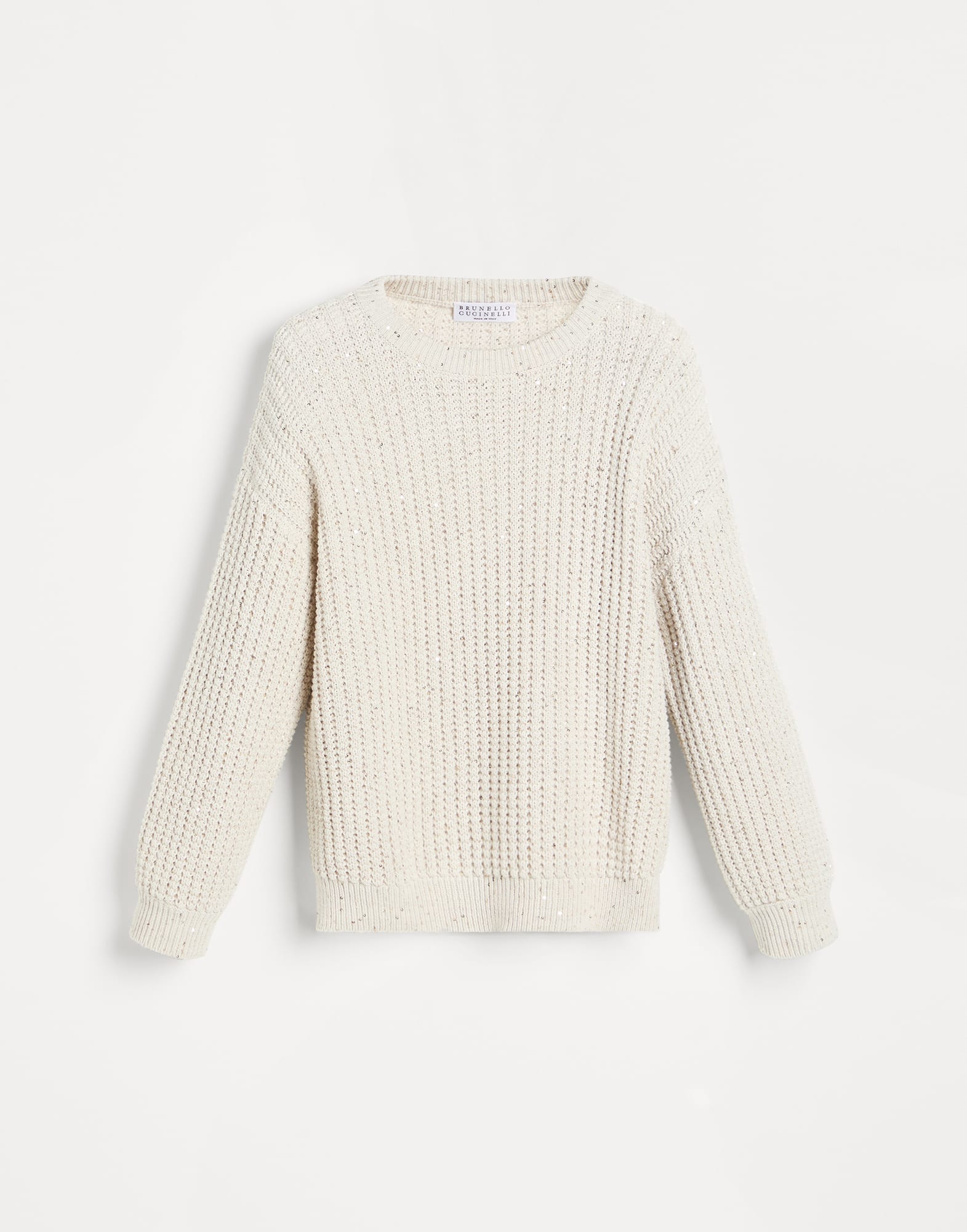 Джемпер из хлопка Овсяный Девочки - Brunello Cucinelli