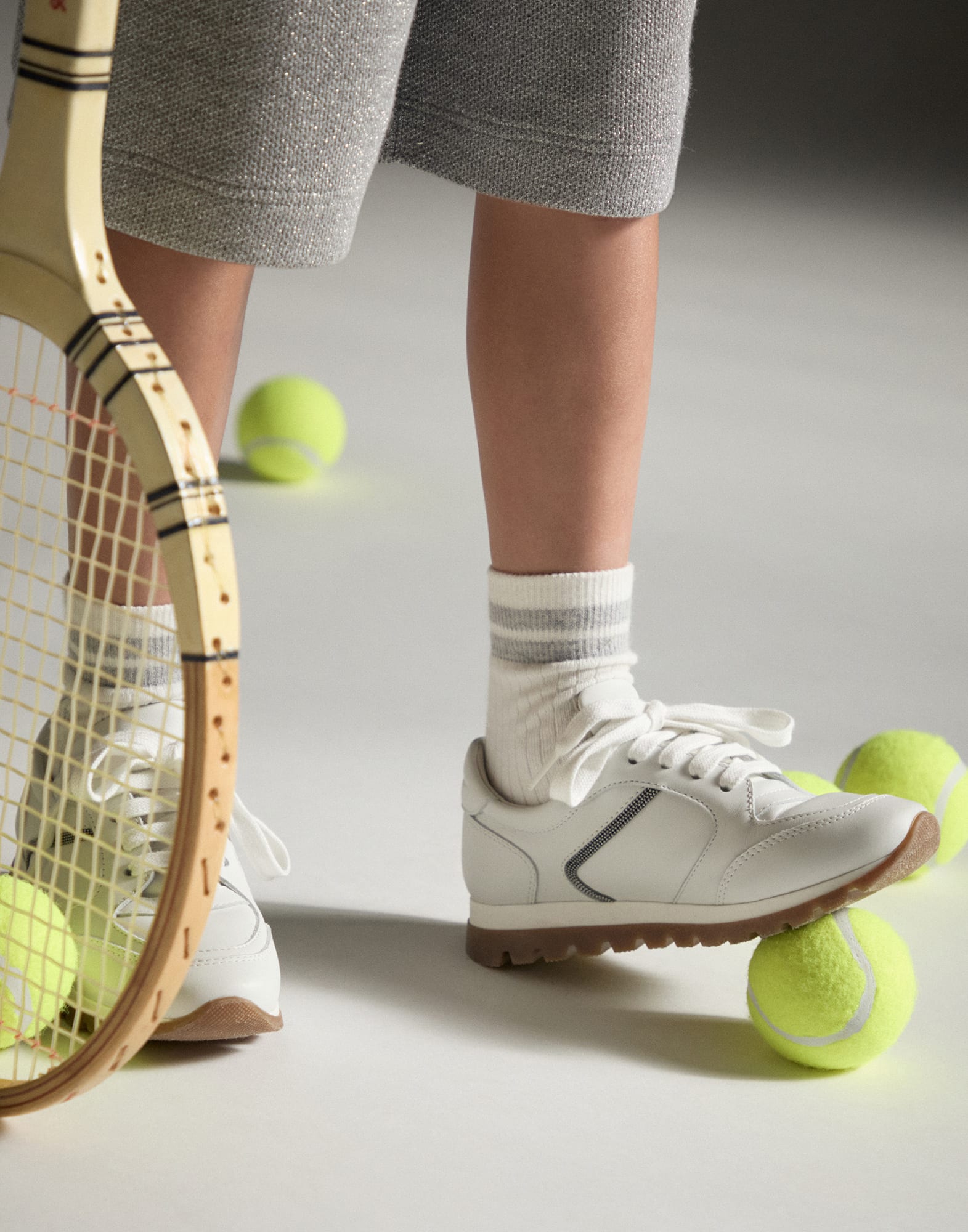 Calfskin runners White Girls - Brunello Cucinelli