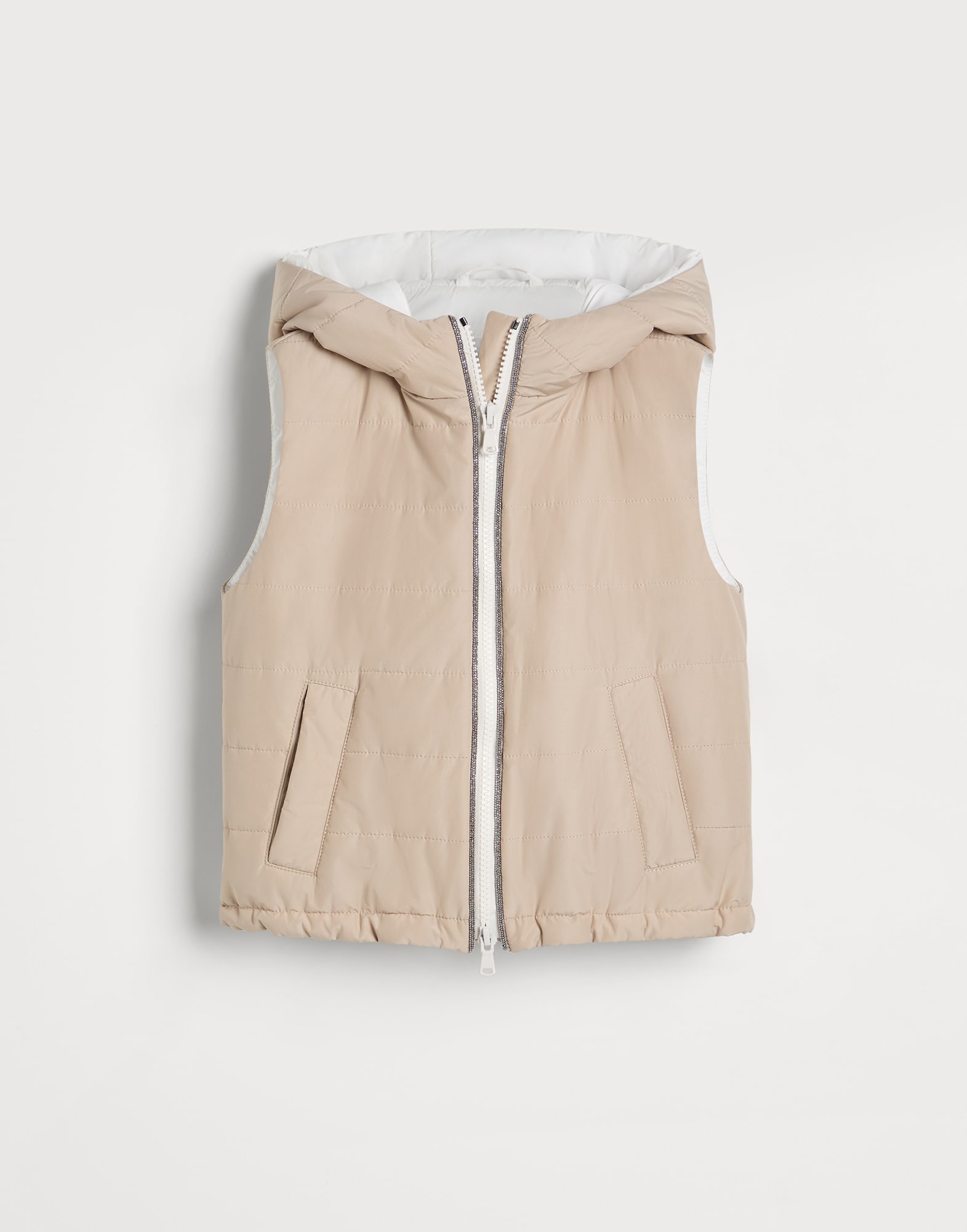 Vest with Thermore® padding Beige Girls - Brunello Cucinelli