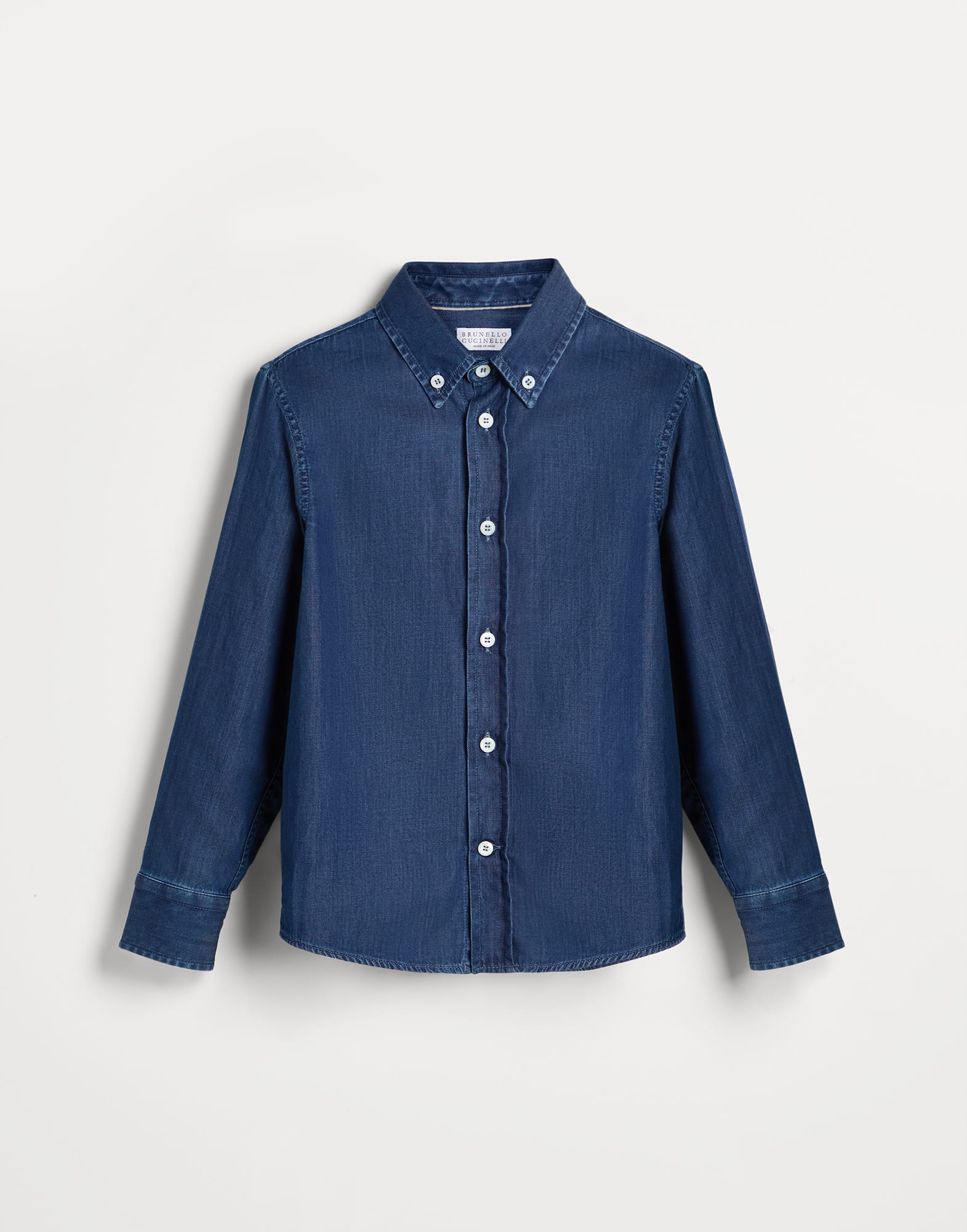 薄牛仔布衬衫 深牛仔色 男童 - Brunello Cucinelli