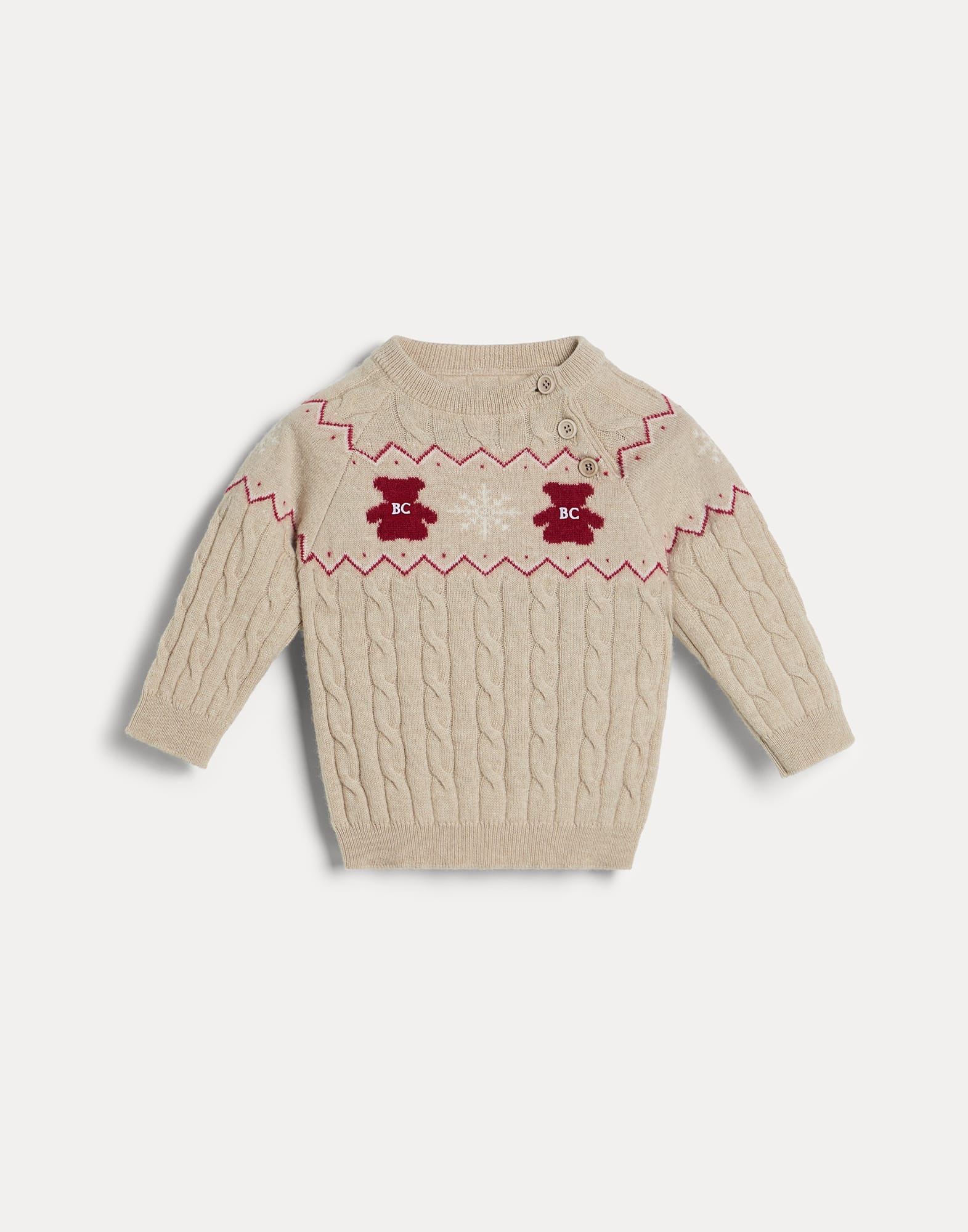 Baby Bernie jacquard sweater Beige Baby - Brunello Cucinelli