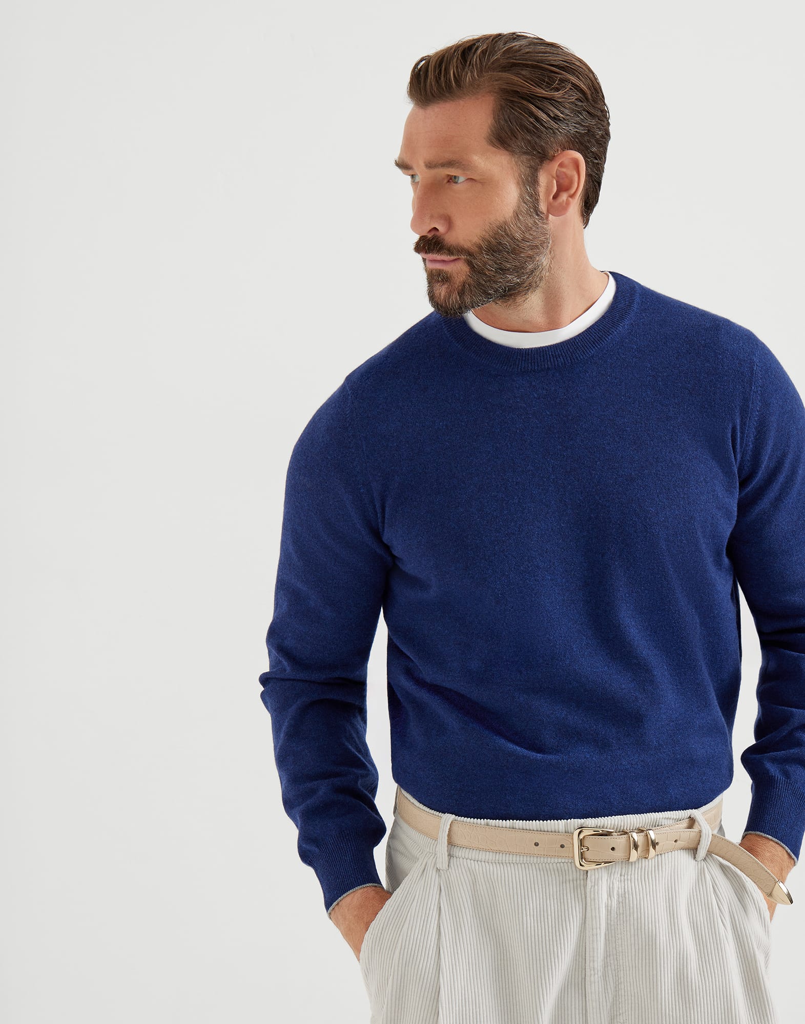 メンズ 向け ダークグレー カシミヤセーター | Brunello Cucinelli メンズ 向け ダークグレー カシミヤセーター | Brunello Cucinelli