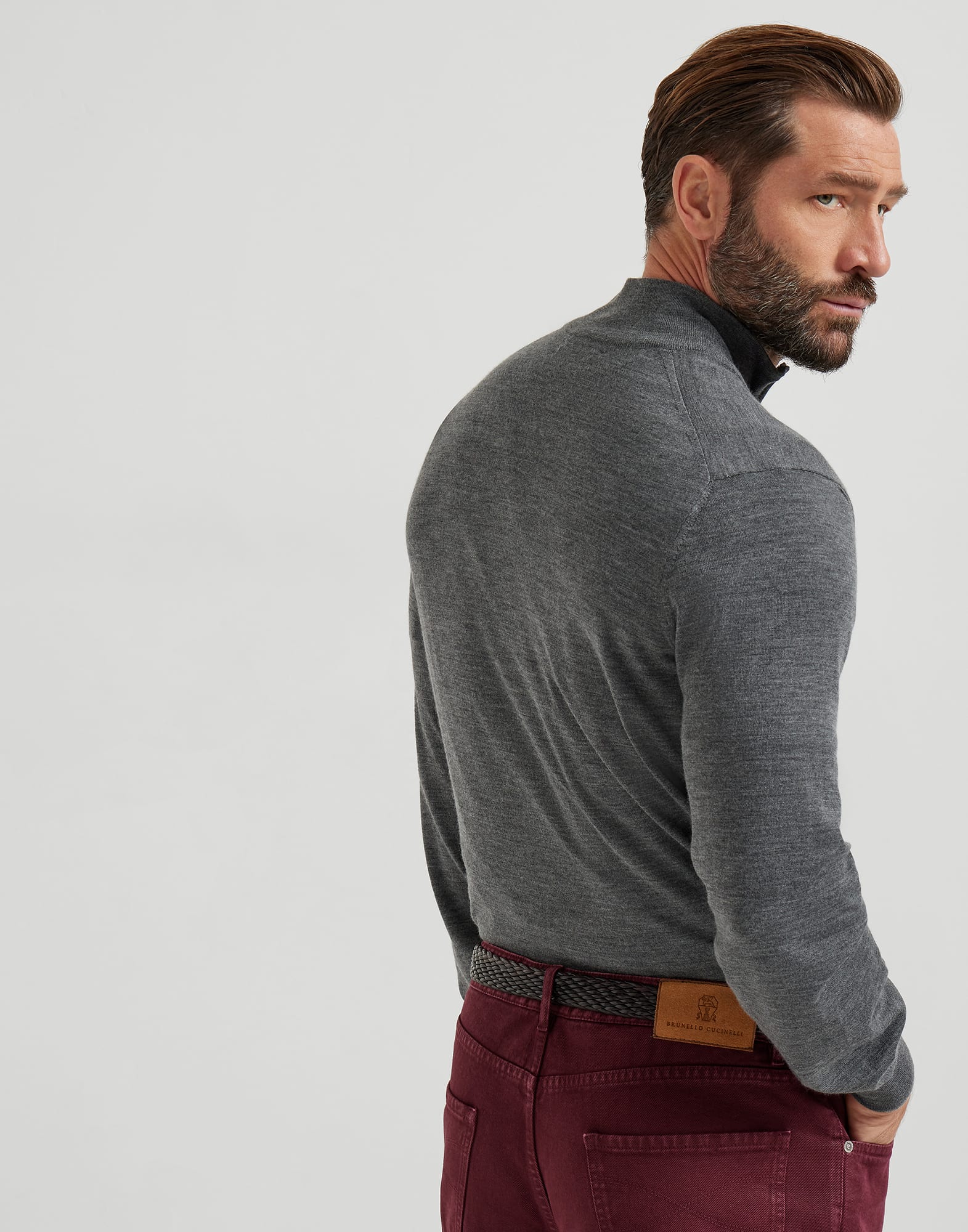 Zip Neck Sweater - Back view - View Full Screen