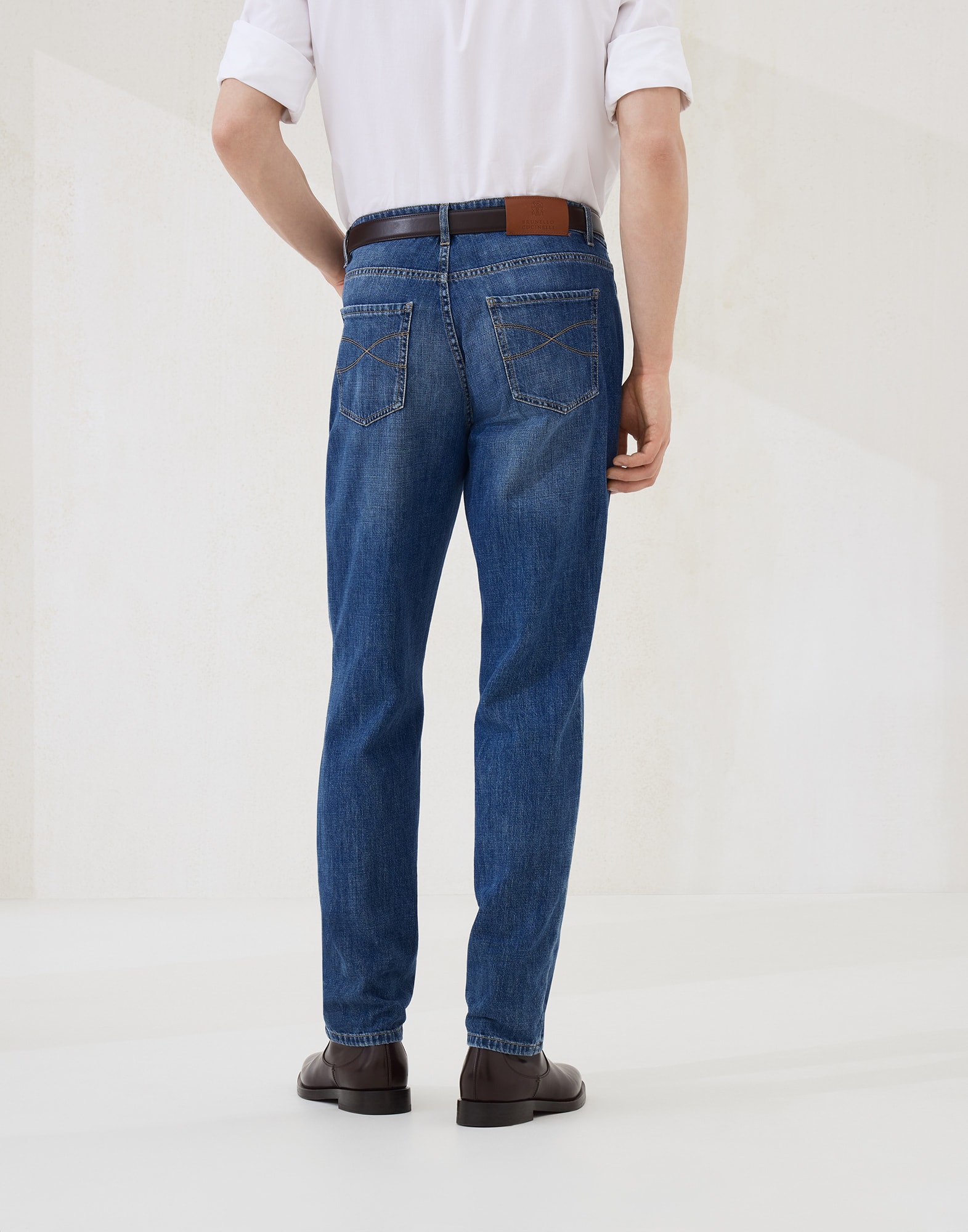 Denim Five-Pocket Trousers - Back view - View Full Screen