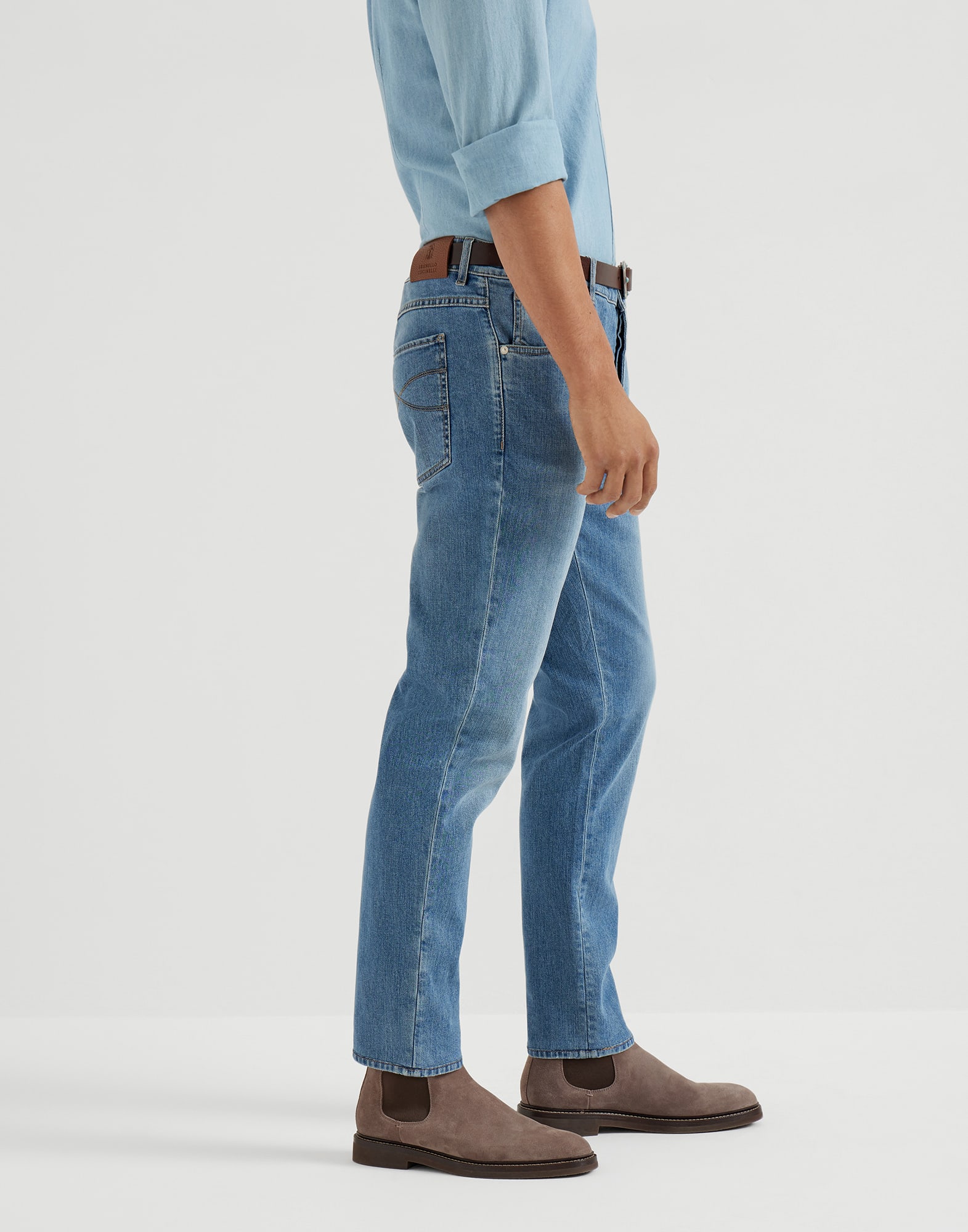 Denim Five-Pocket Trousers - Back view - View Full Screen