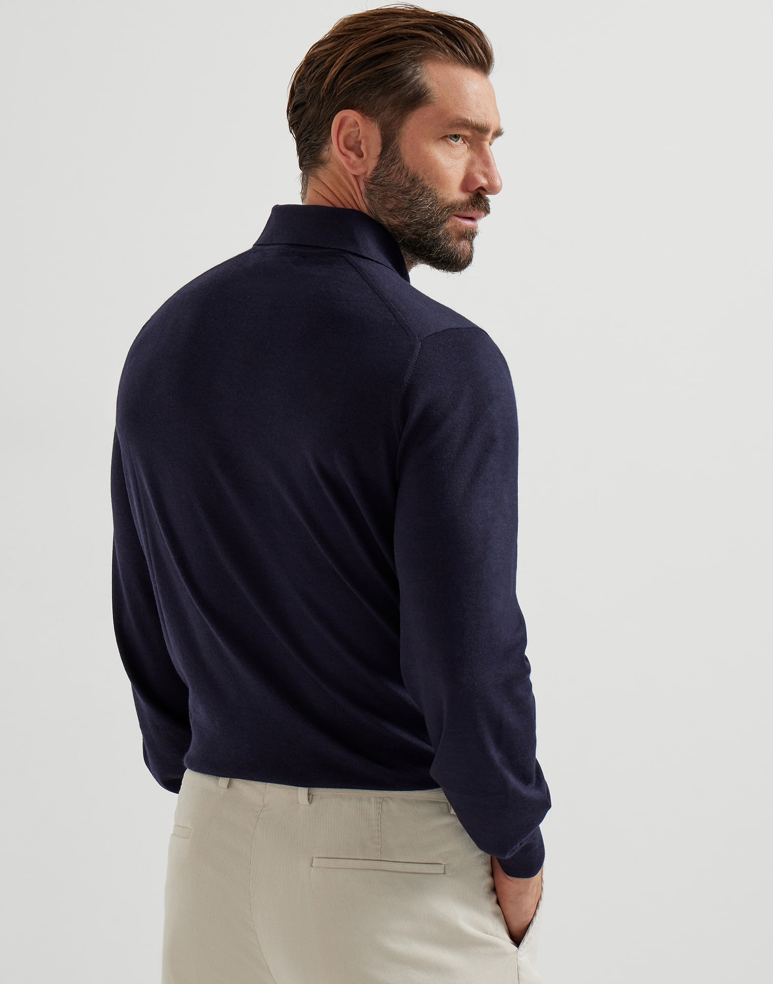 Polo-Style Sweater - Back view - View Full Screen