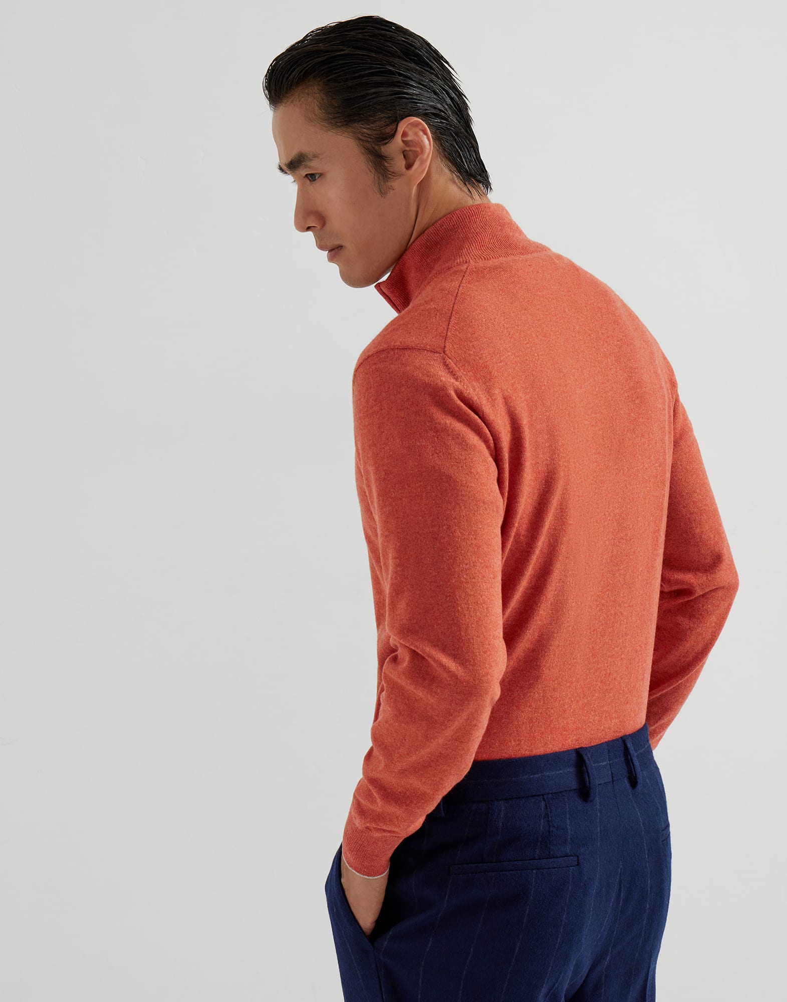 Zip Neck Sweater - Back view - View Full Screen
