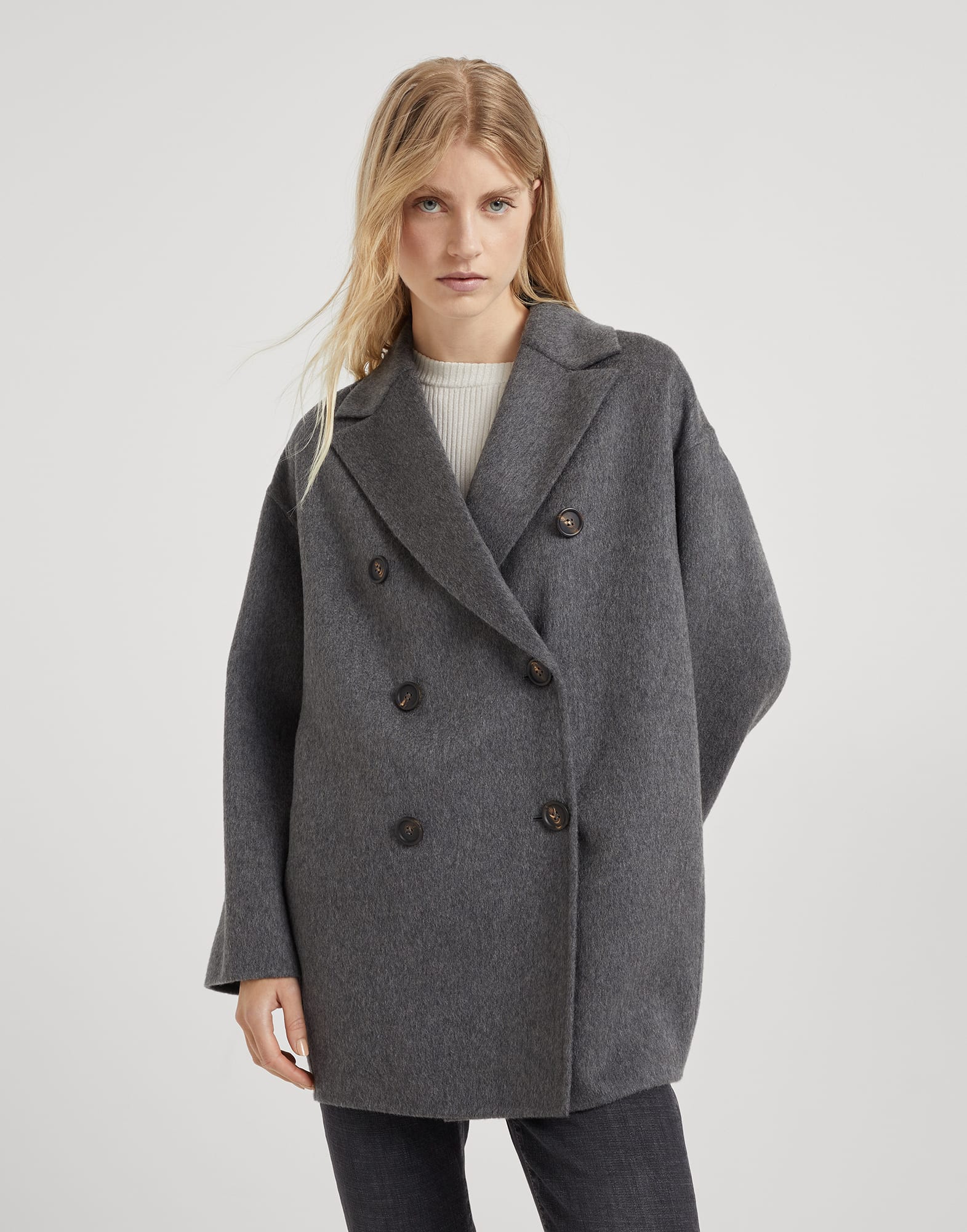 BRUNELLO CUCINELLI 46カシミヤ 100% ブルネロ グレー BRUNELLO BRUNELLO CUCINELLI 46カシミヤ 100% ブルネロ グレー BRUNELLO