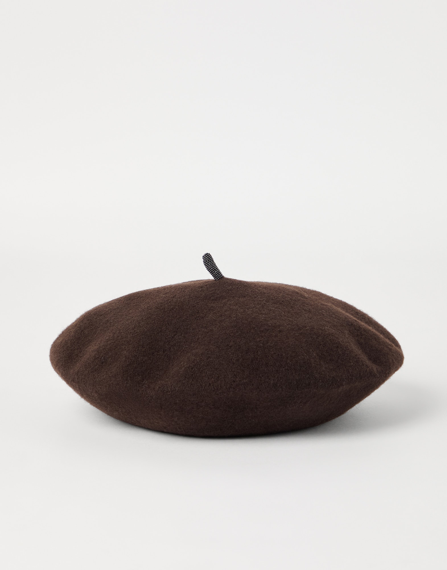 Wool beret Cocoa Woman - Brunello Cucinelli