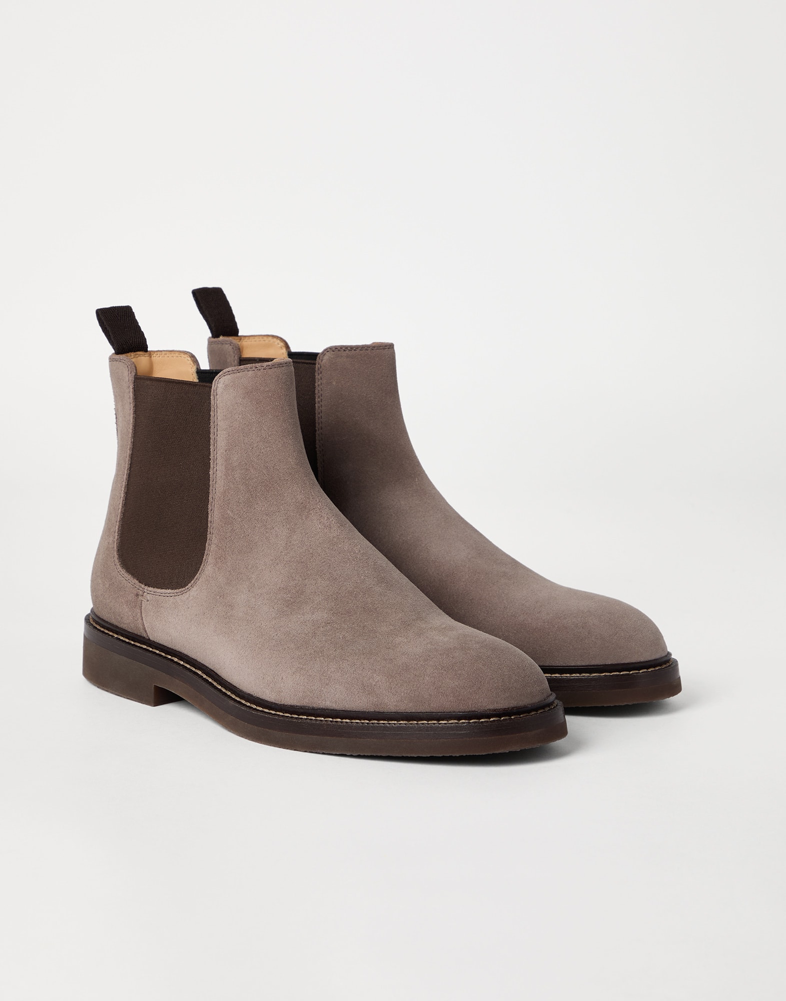 Suede Chelsea boots Light Brown Man - Brunello Cucinelli