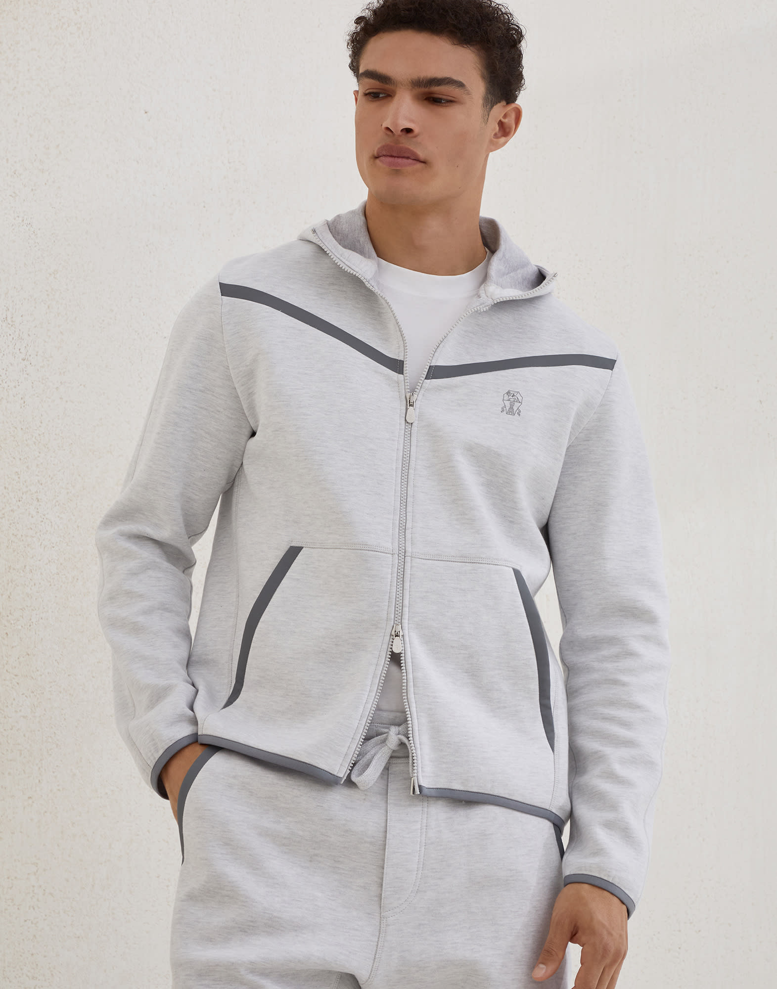 Double cloth sweatshirt Pearl Man - Brunello Cucinelli