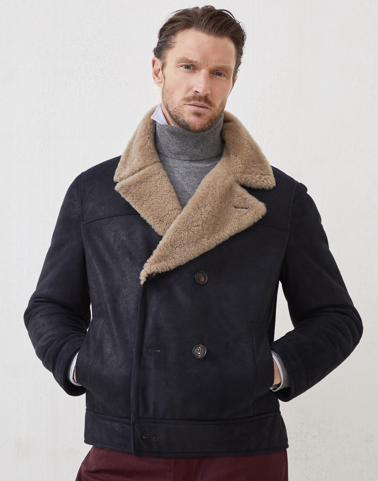 Shearling jacket Black Man - Brunello Cucinelli