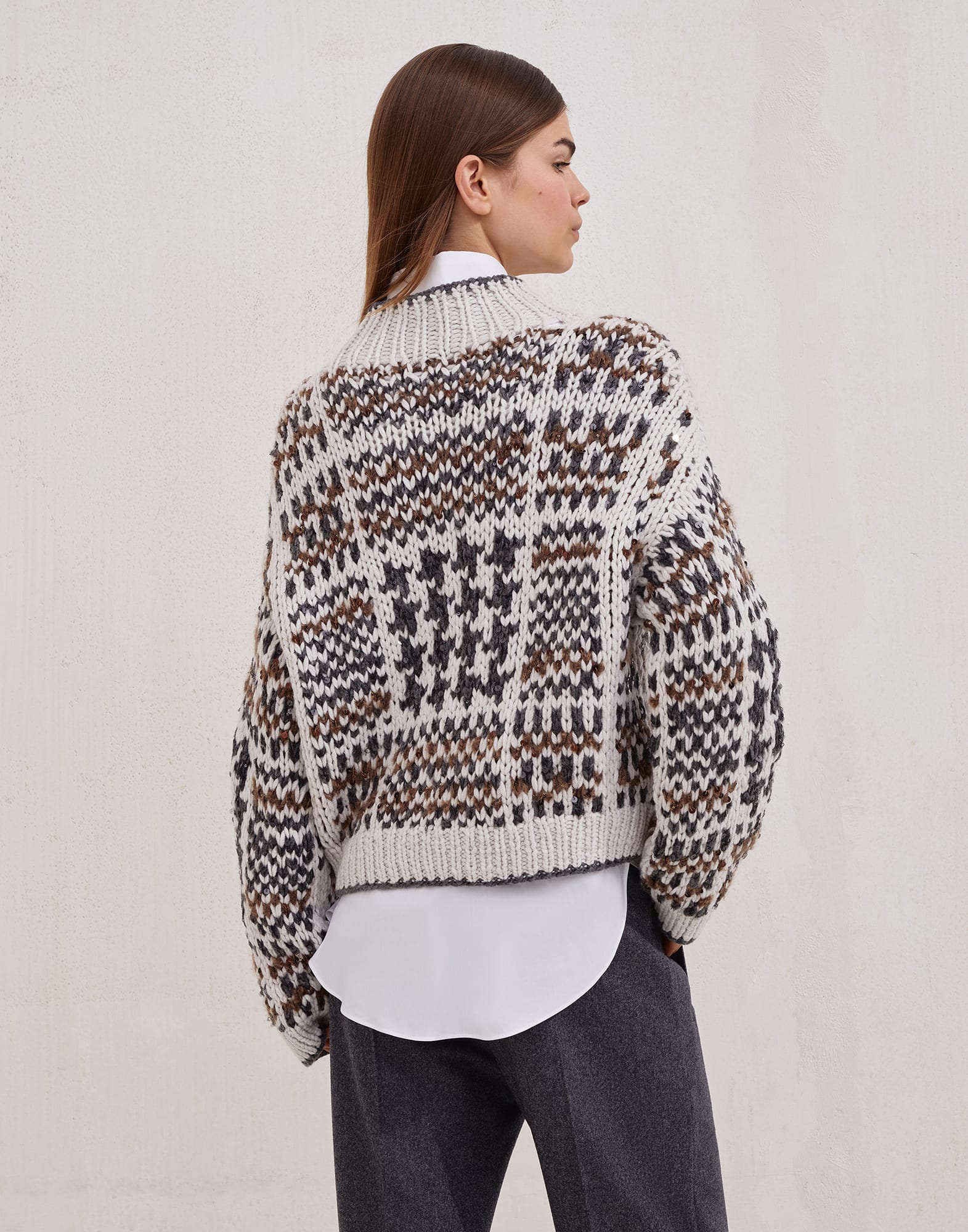 クルーネック - 後ろ - 全画面表示