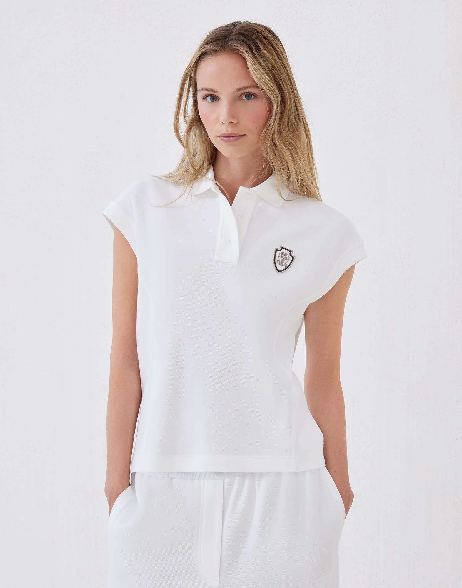 Piqué polo shirt White Woman - Brunello Cucinelli