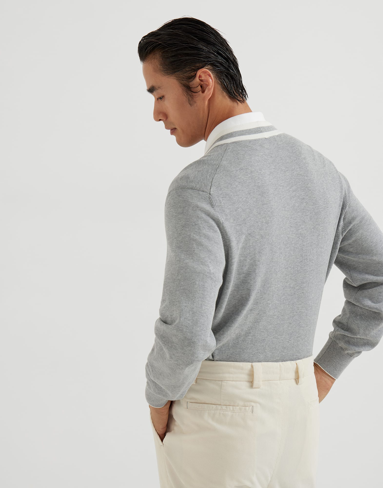 Button-front Cardigan - Back view - View Full Screen