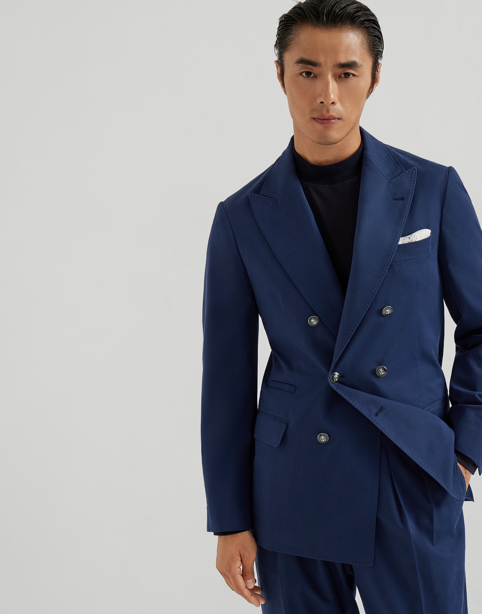 华达呢夹克 池塘色 男款 - Brunello Cucinelli