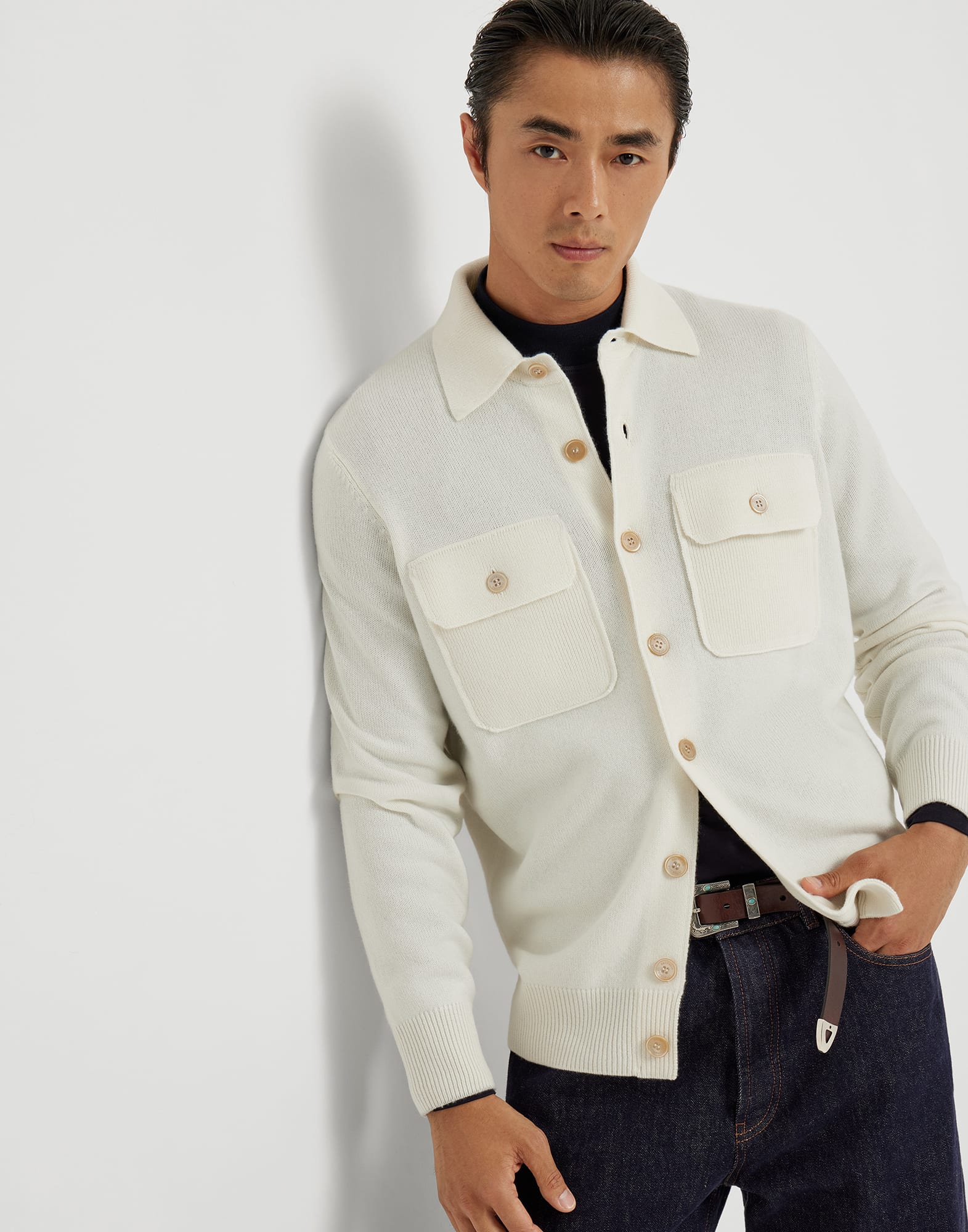 Button-front Cardigan - Editorial view - View Full Screen