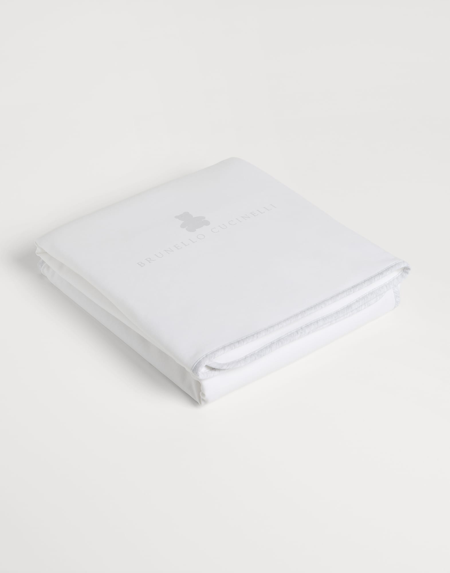 Cotton interlock blanket Light Grey Baby - Brunello Cucinelli