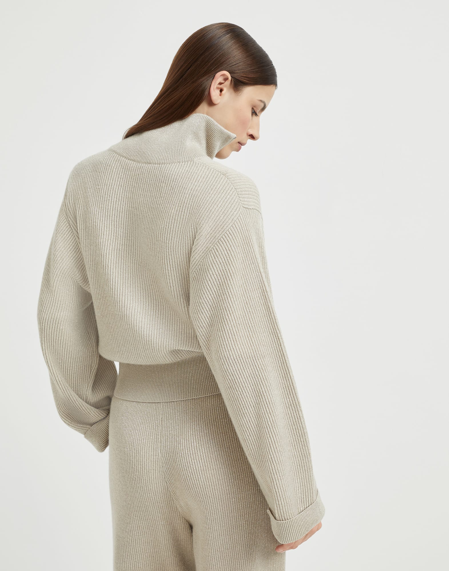 ジップアップカーディガン - 後ろ - 全画面表示