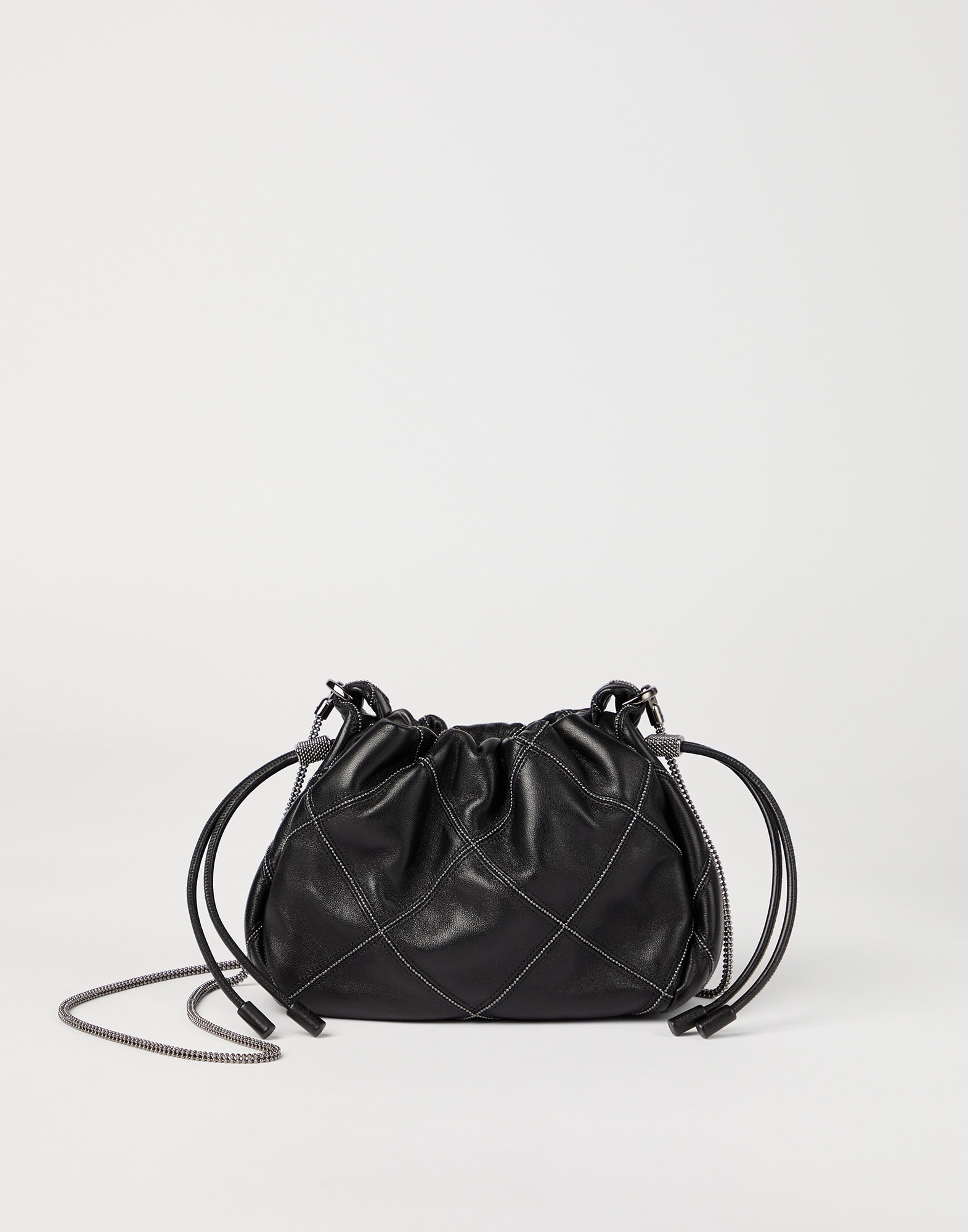 Nappa leather Mellow mini bucket bag Black Woman - Brunello Cucinelli