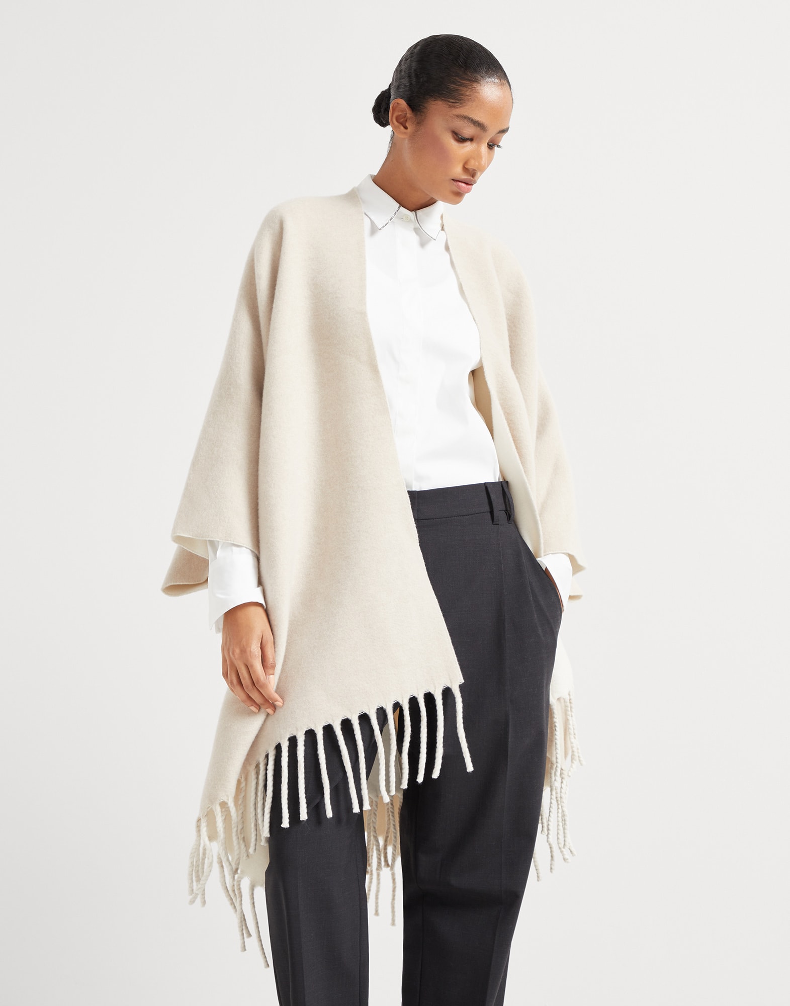 Knitted Poncho - Front view - View Full Screen