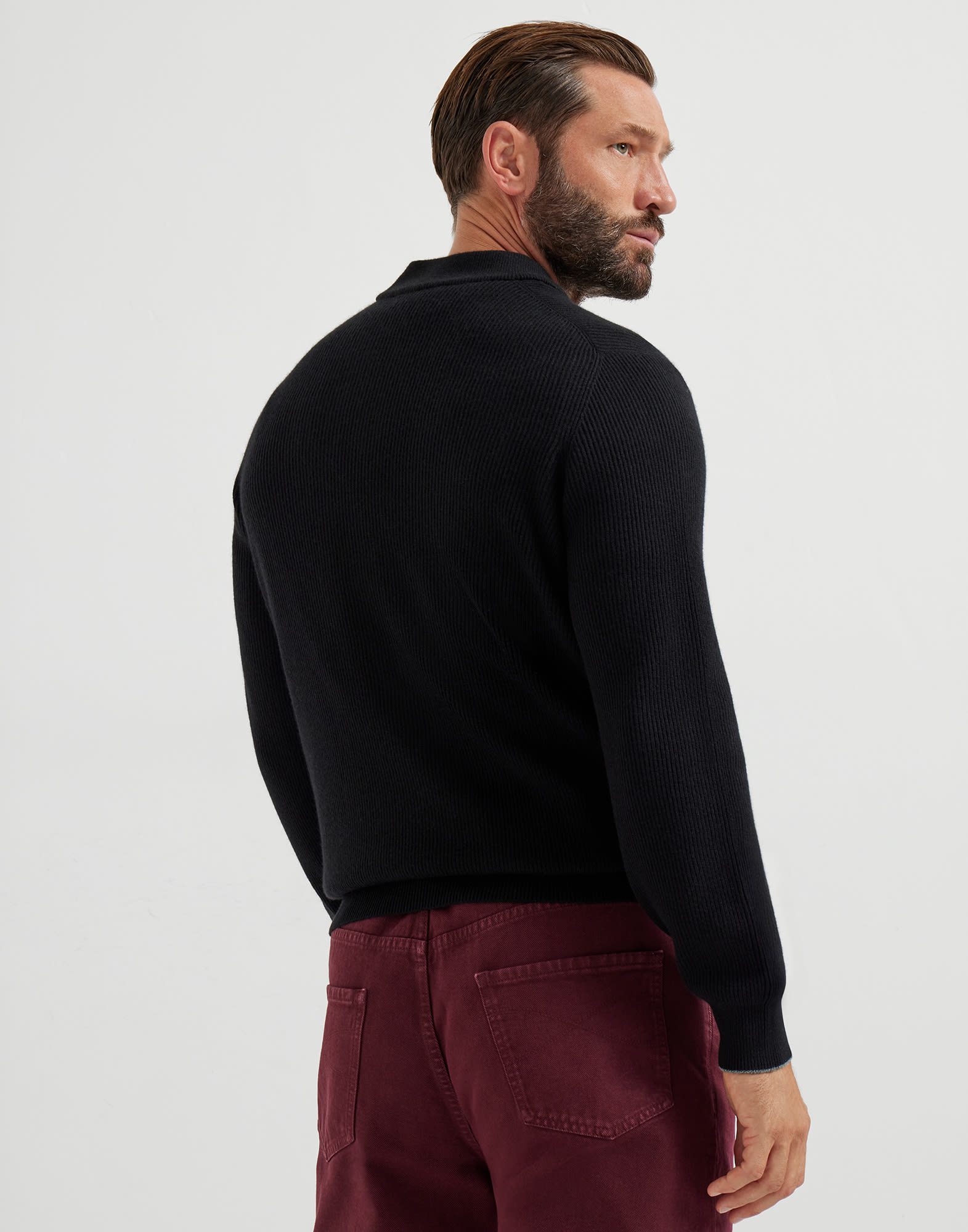 Polo-Style Sweater - Back view - View Full Screen