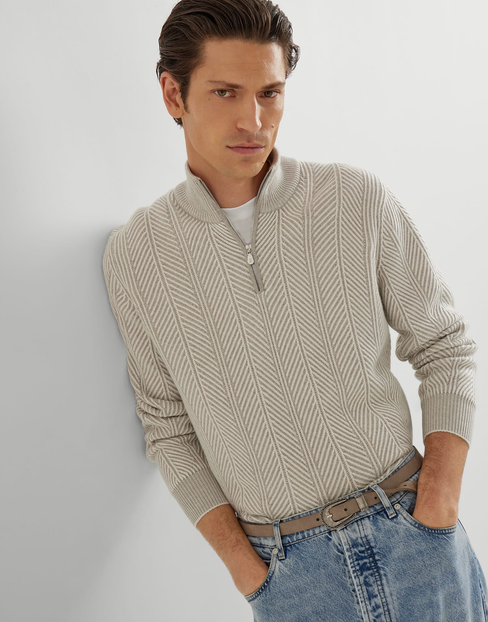 Zip Neck Sweater - Editorial view - View Full Screen