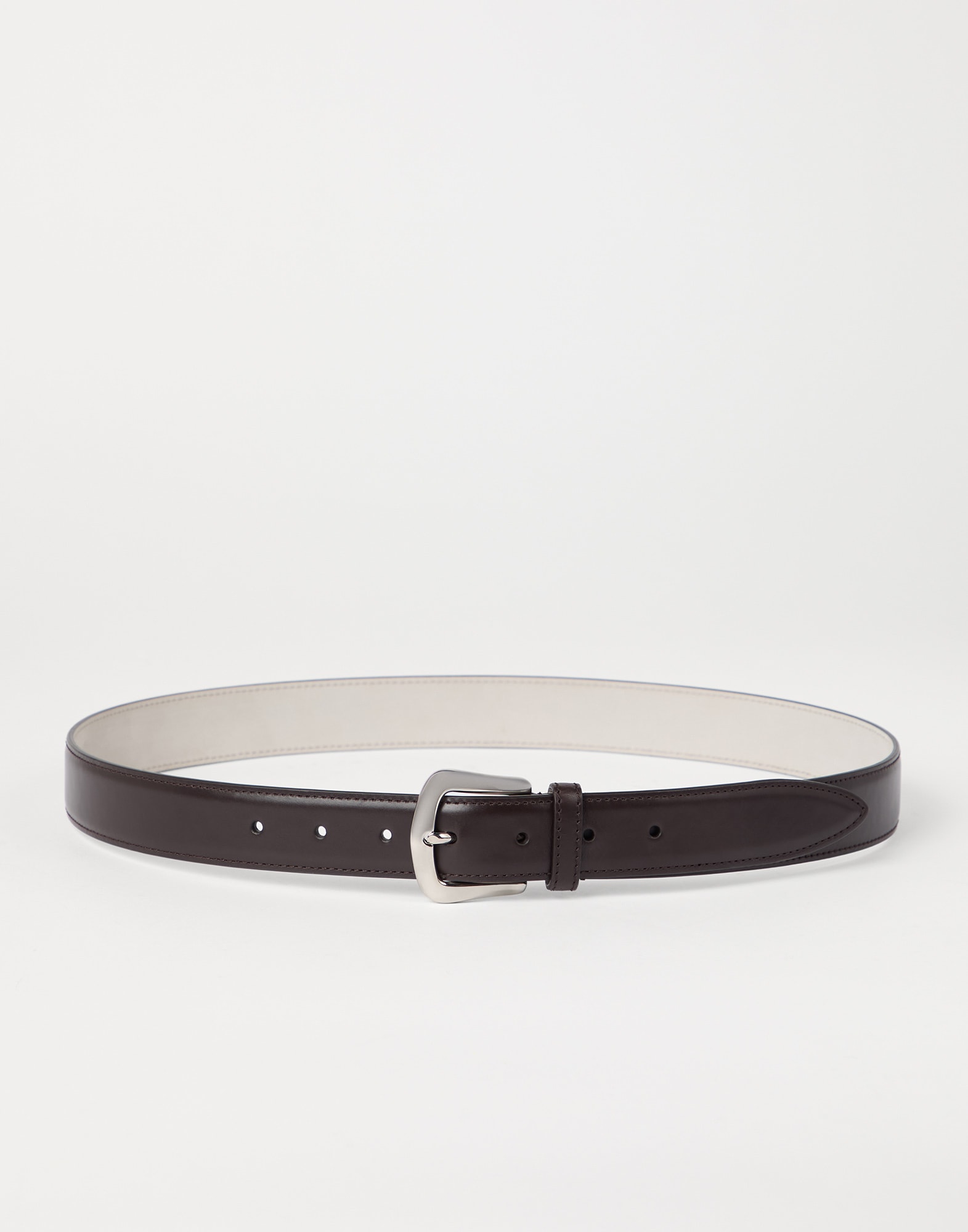 Ceinture en veau Brun Foncé Homme - Brunello Cucinelli