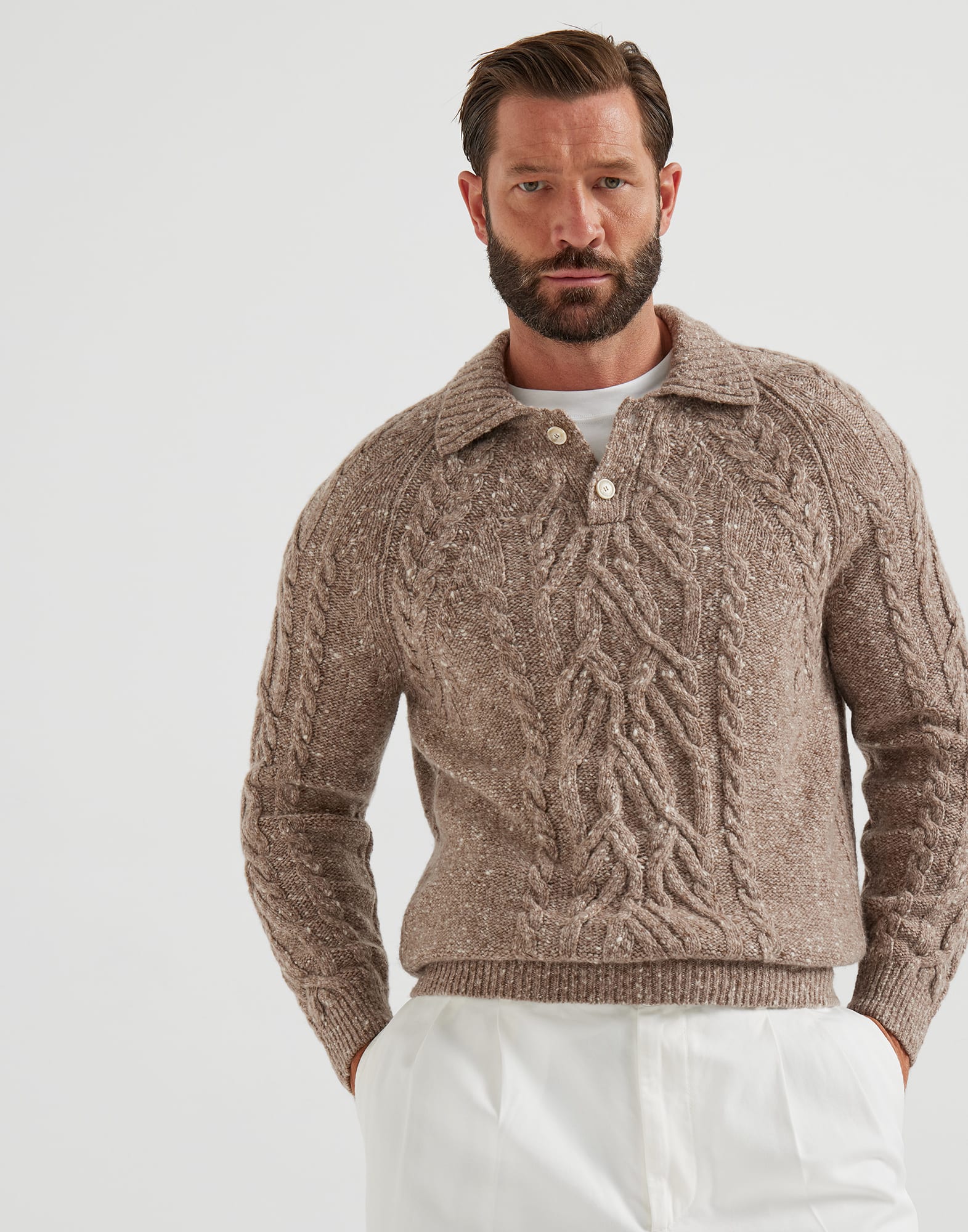 Polo-Style Sweater - Front view - View Full Screen