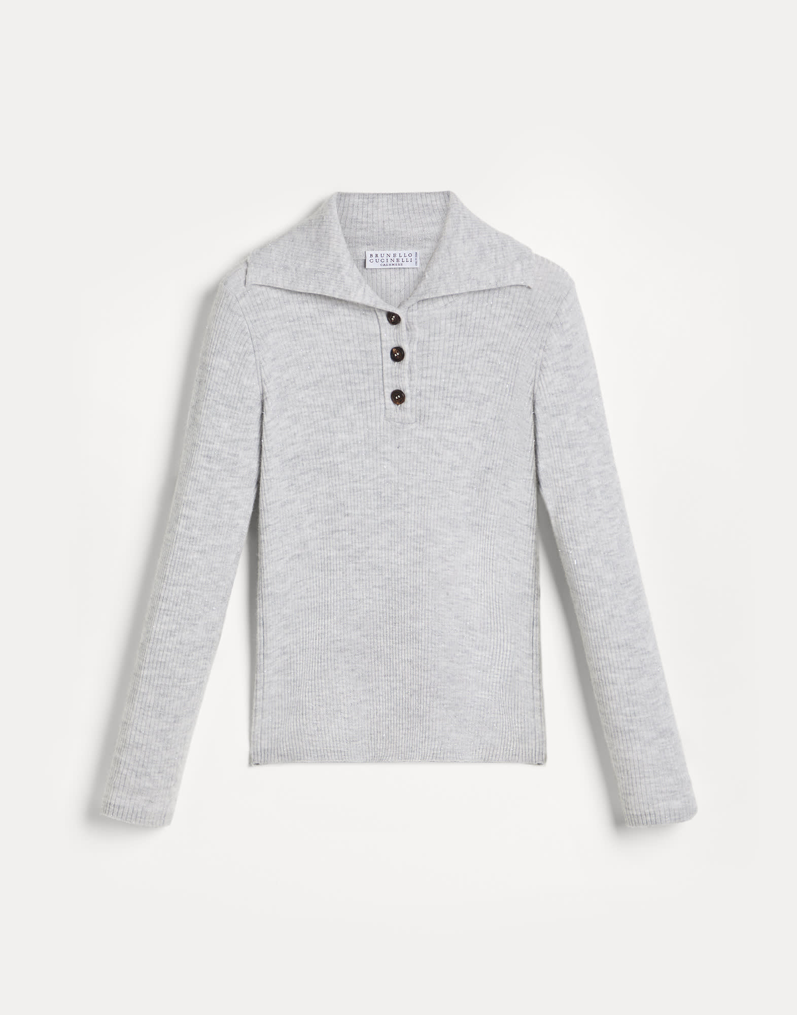 Lightweight knit Polo Grey Girls - Brunello Cucinelli
