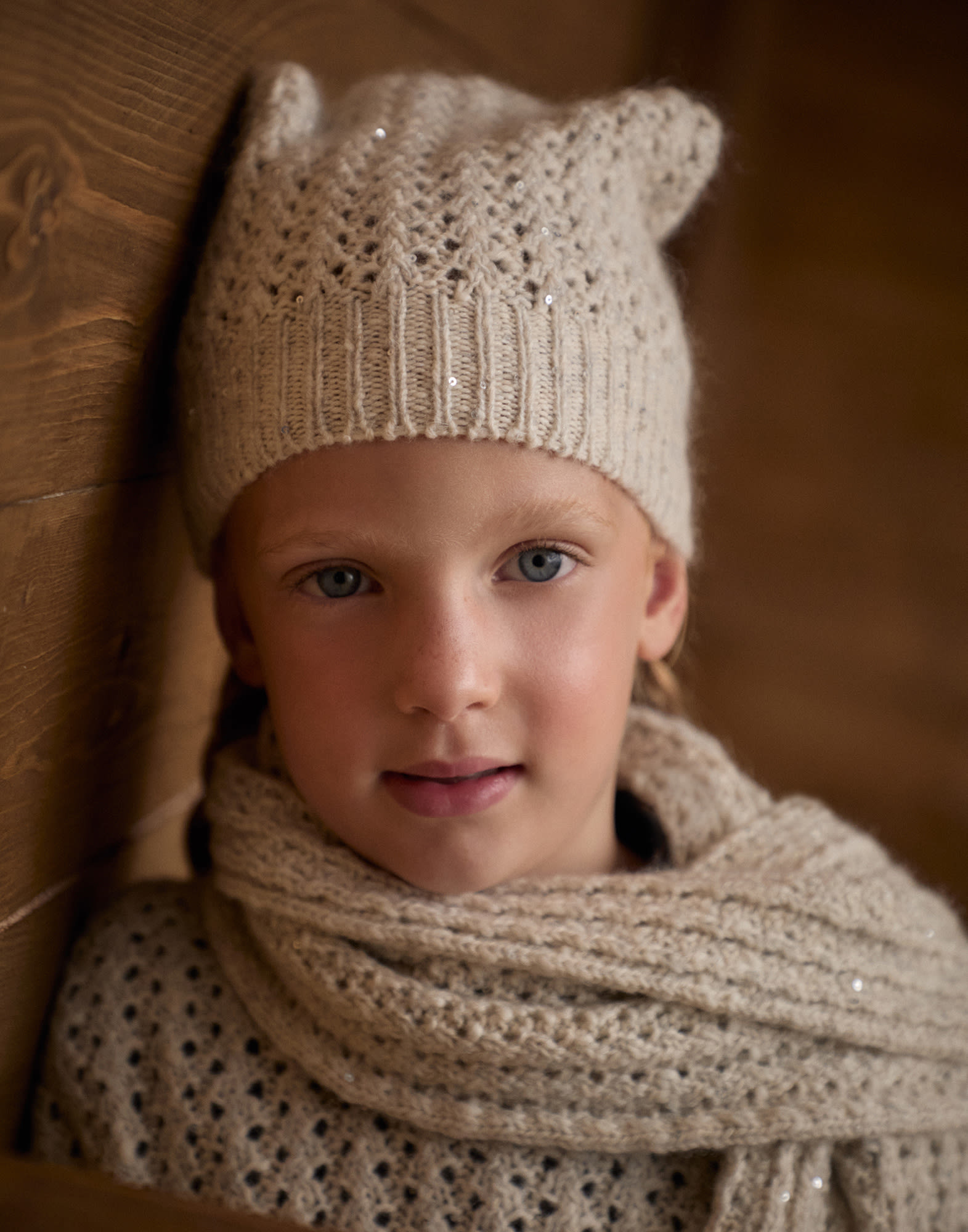 Knit beanie Beige Girls - Brunello Cucinelli