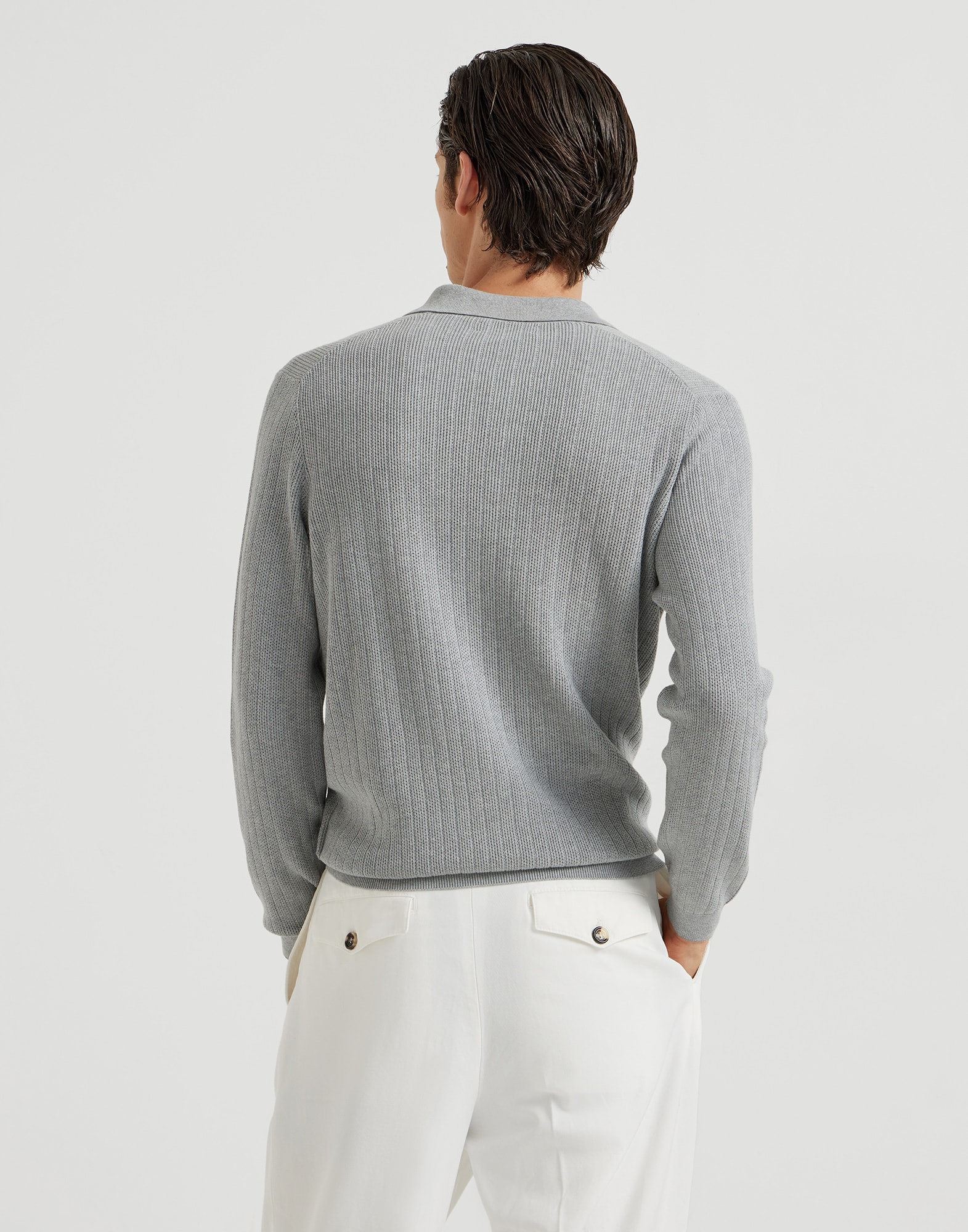 Polo-Style Sweater - Back view - View Full Screen