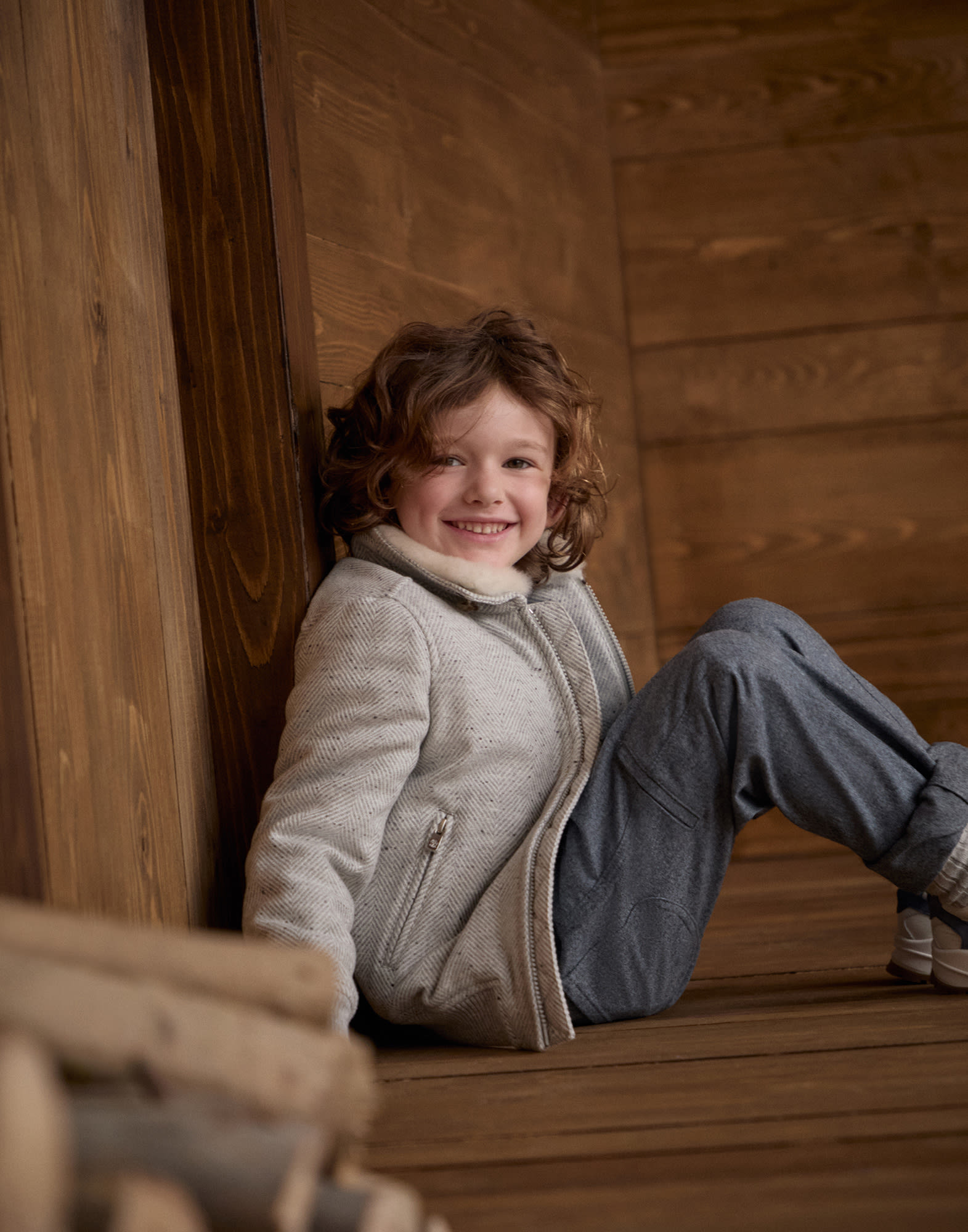 Aviator jacket with quilting Light Grey Boys - Brunello Cucinelli