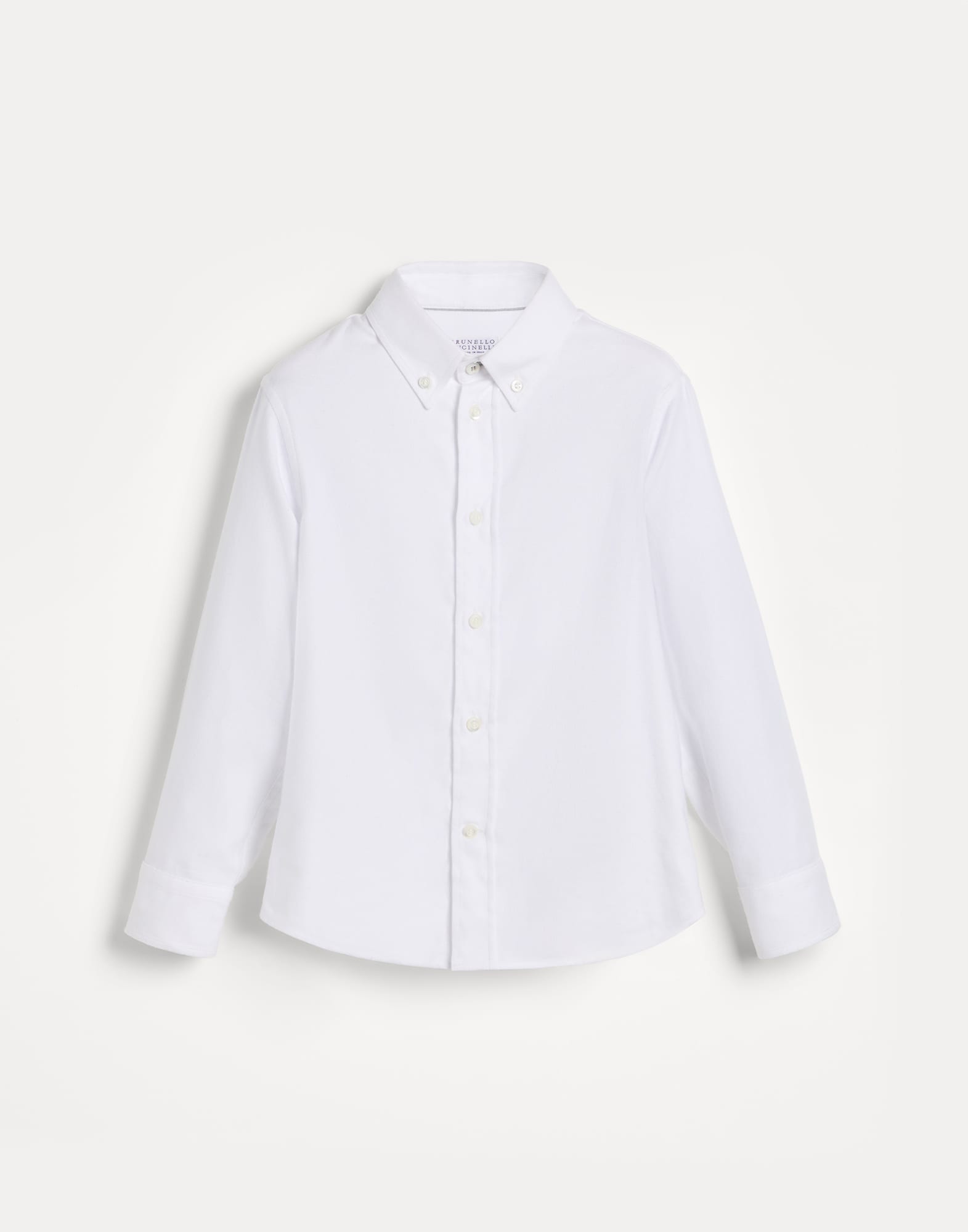 Рубашка из фланели в елочку Белый Мальчики - Brunello Cucinelli
