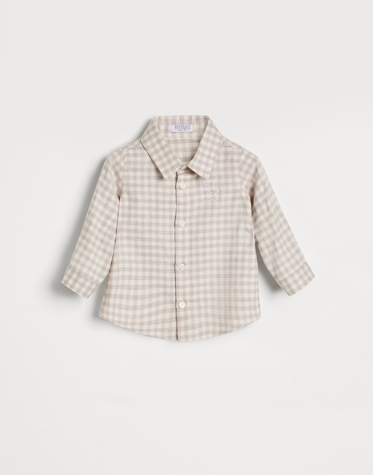 伯尼小熊幼童法兰绒衬衫 米黄 幼童 - Brunello Cucinelli