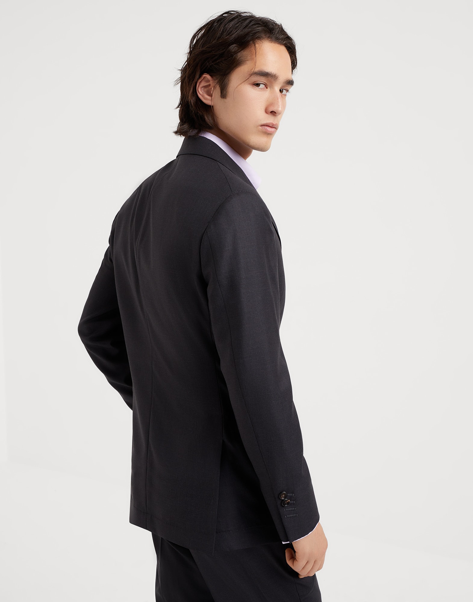 싱글 브레스티드 재킷 - 후면 뷰 - 전체 화면으로 보기