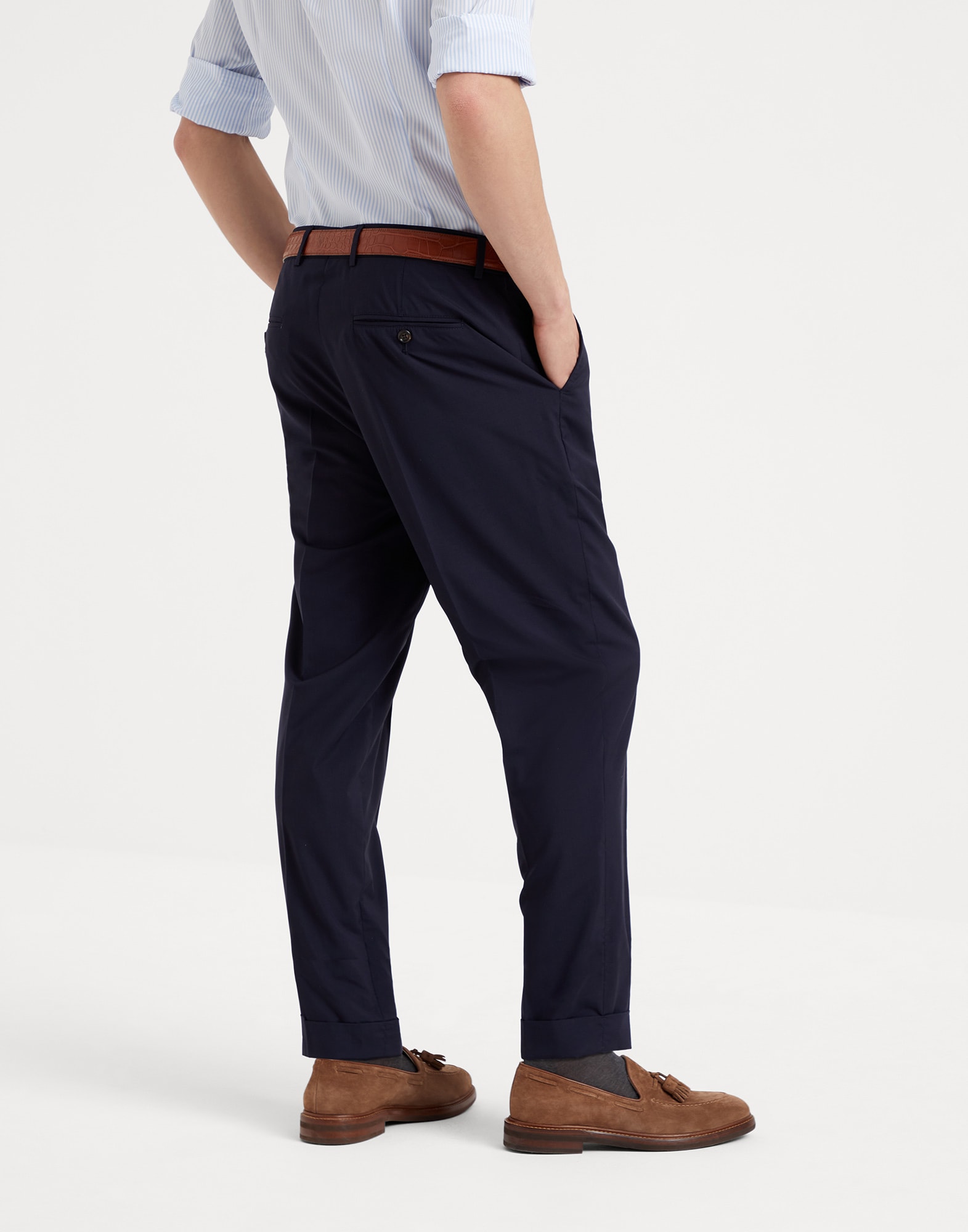 无褶正装裤 - 背面视角 - 正面观看 - 全屏观看