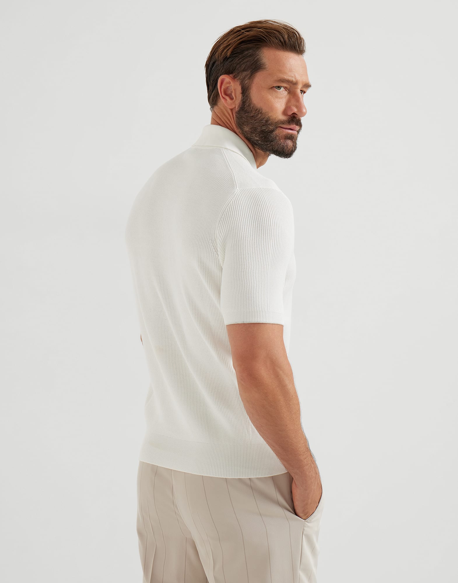 Polo-Style Sweater - Back view - View Full Screen