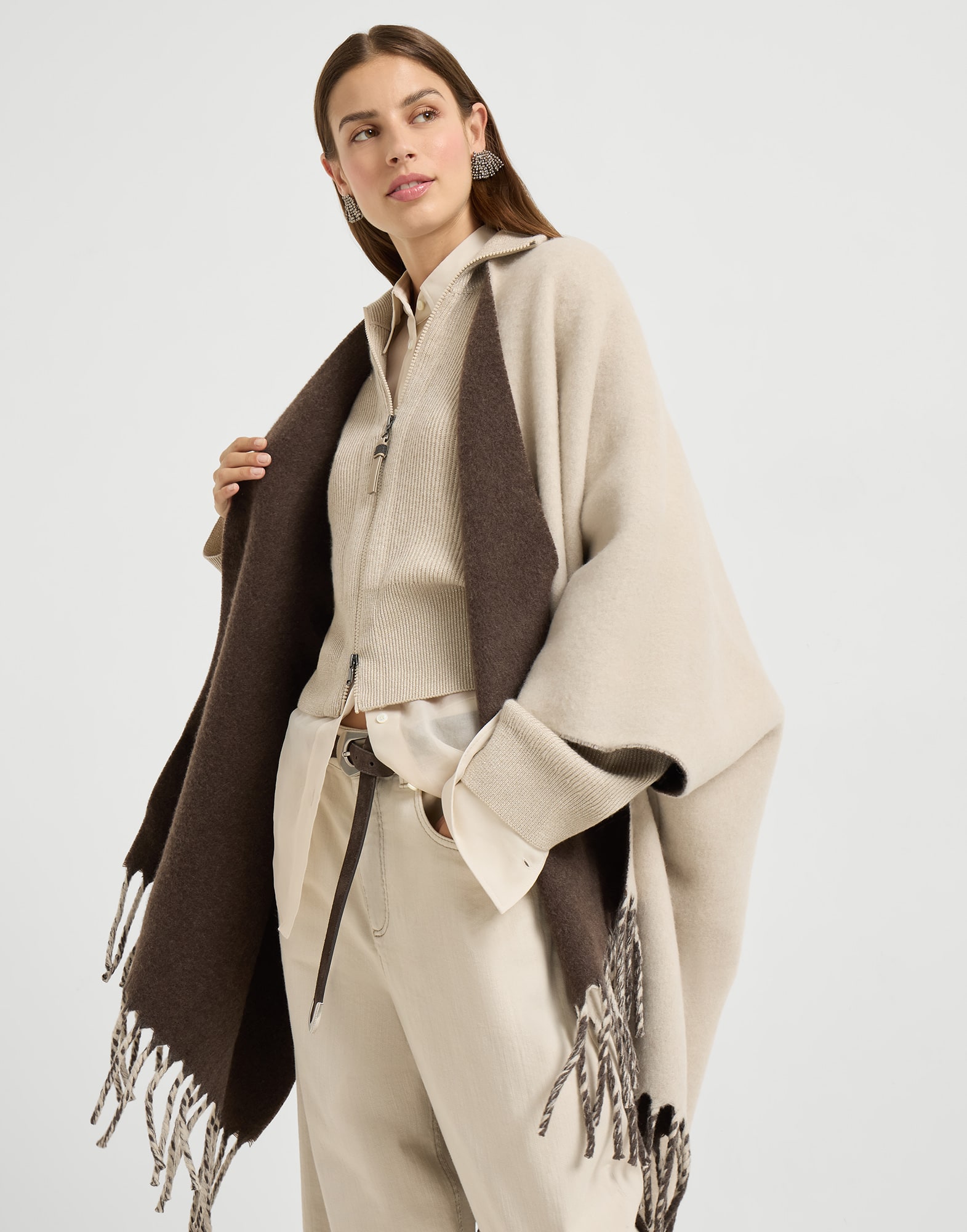 Knitted Poncho - Editorial view - View Full Screen