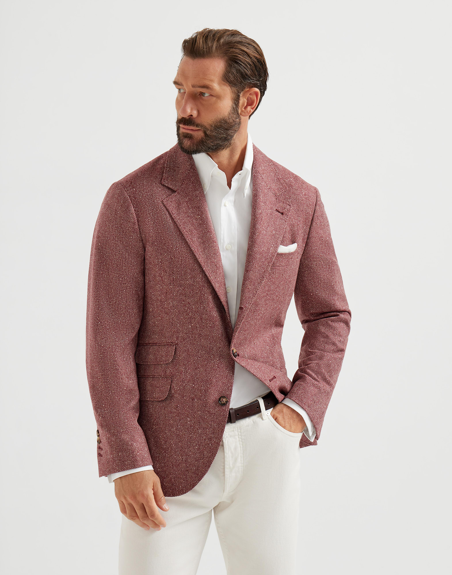 Deconstructed Cavallo blazer Purple-Red Man - Brunello Cucinelli