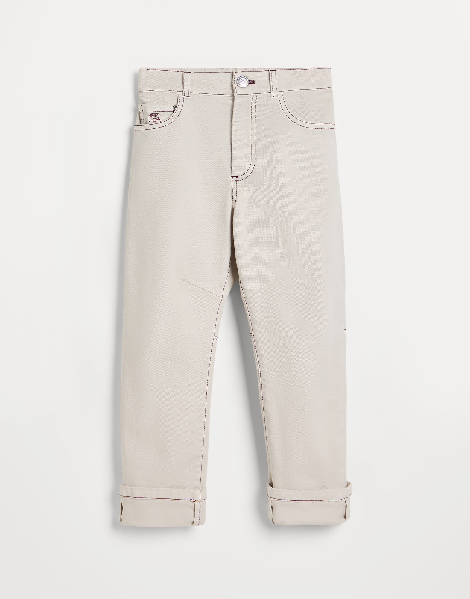 Comfort fit five-pocket trousers Panama Boys - Brunello Cucinelli