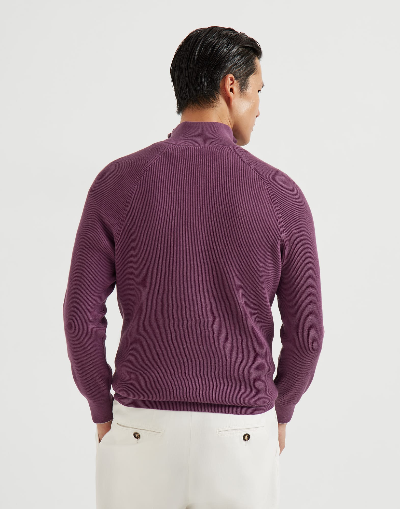 拉链开衫 - 背面视角 - 正面观看 - 全屏观看