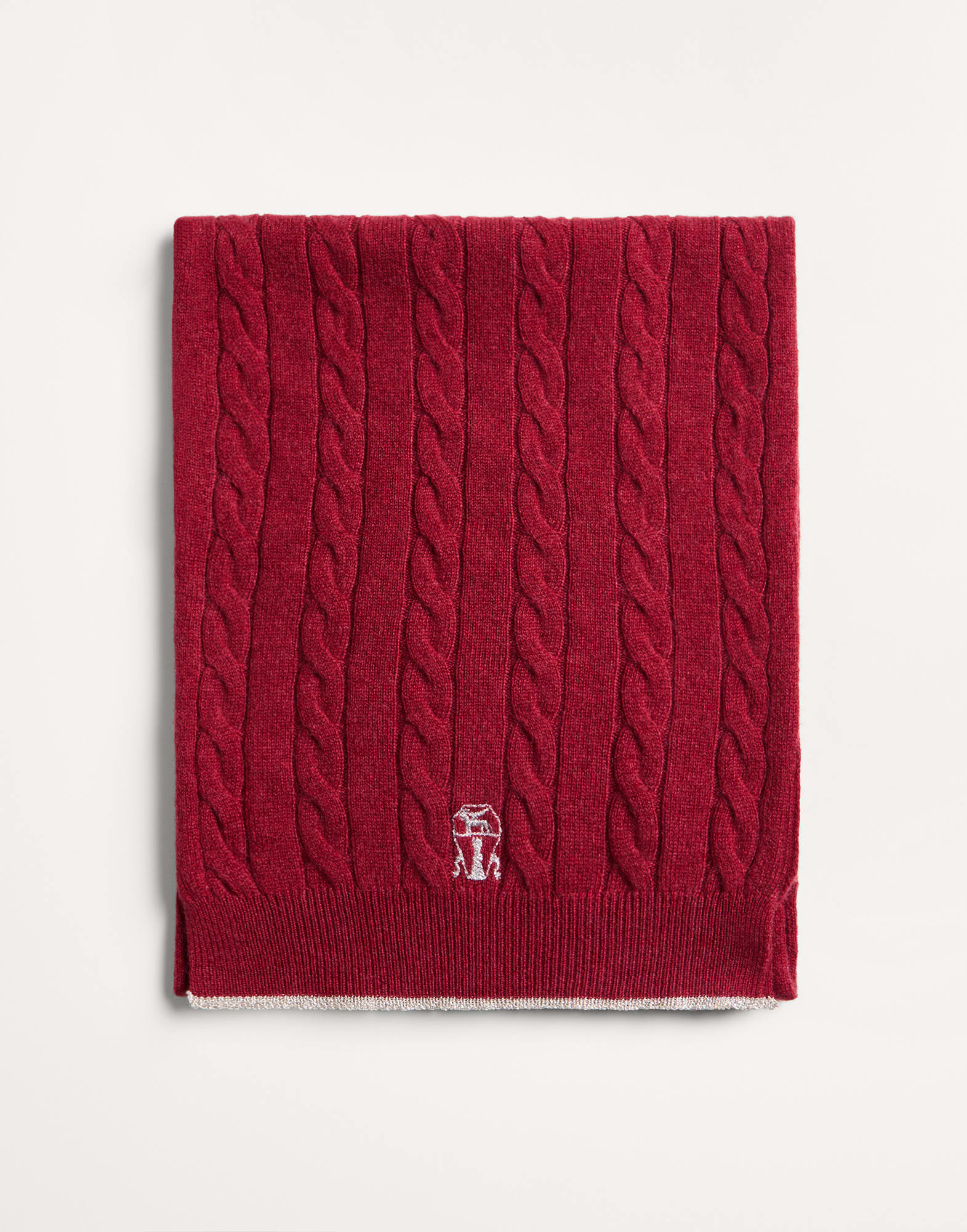 Cable knit scarf Red Girls - Brunello Cucinelli