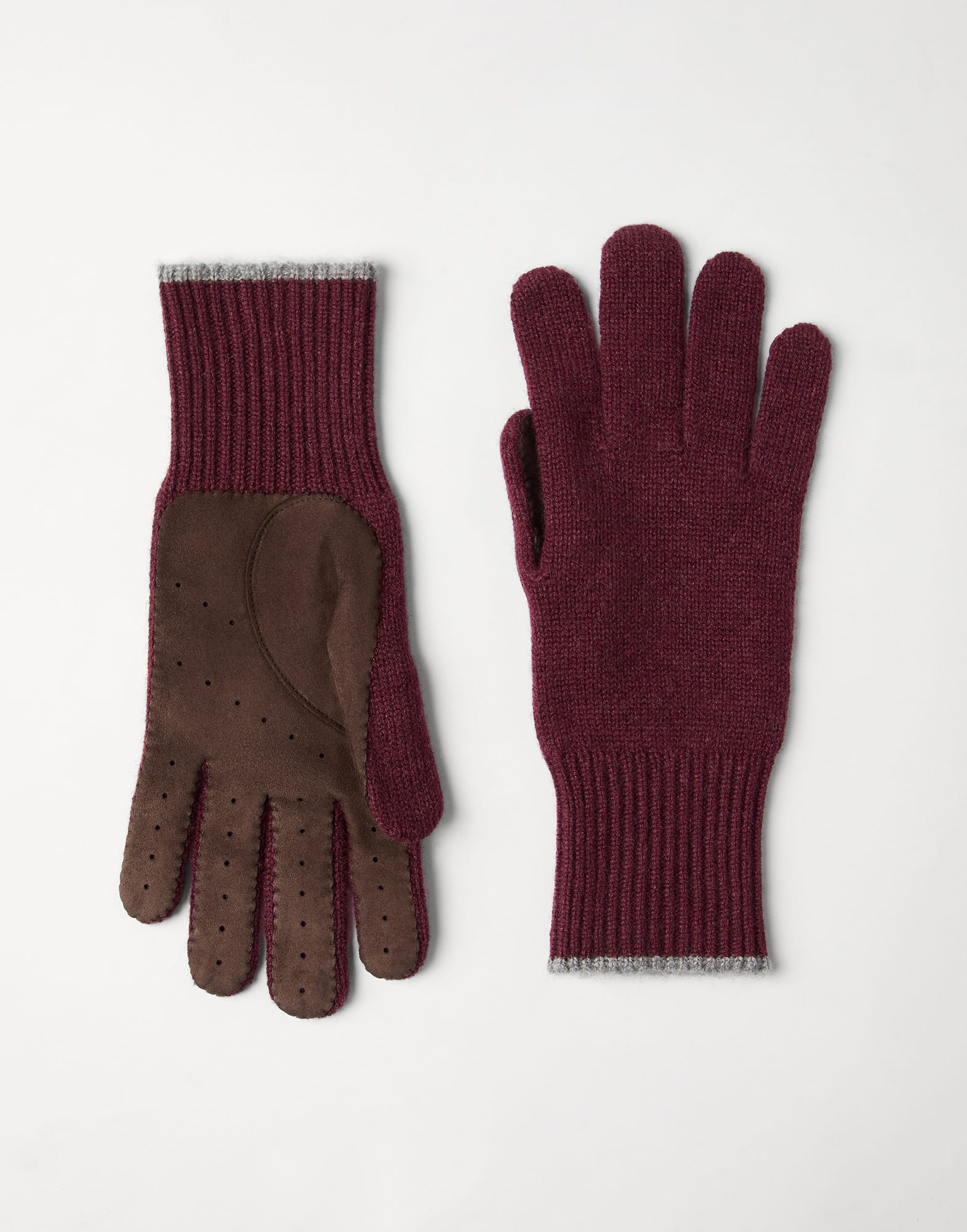 Cashmere gloves Amaranth Man - Brunello Cucinelli