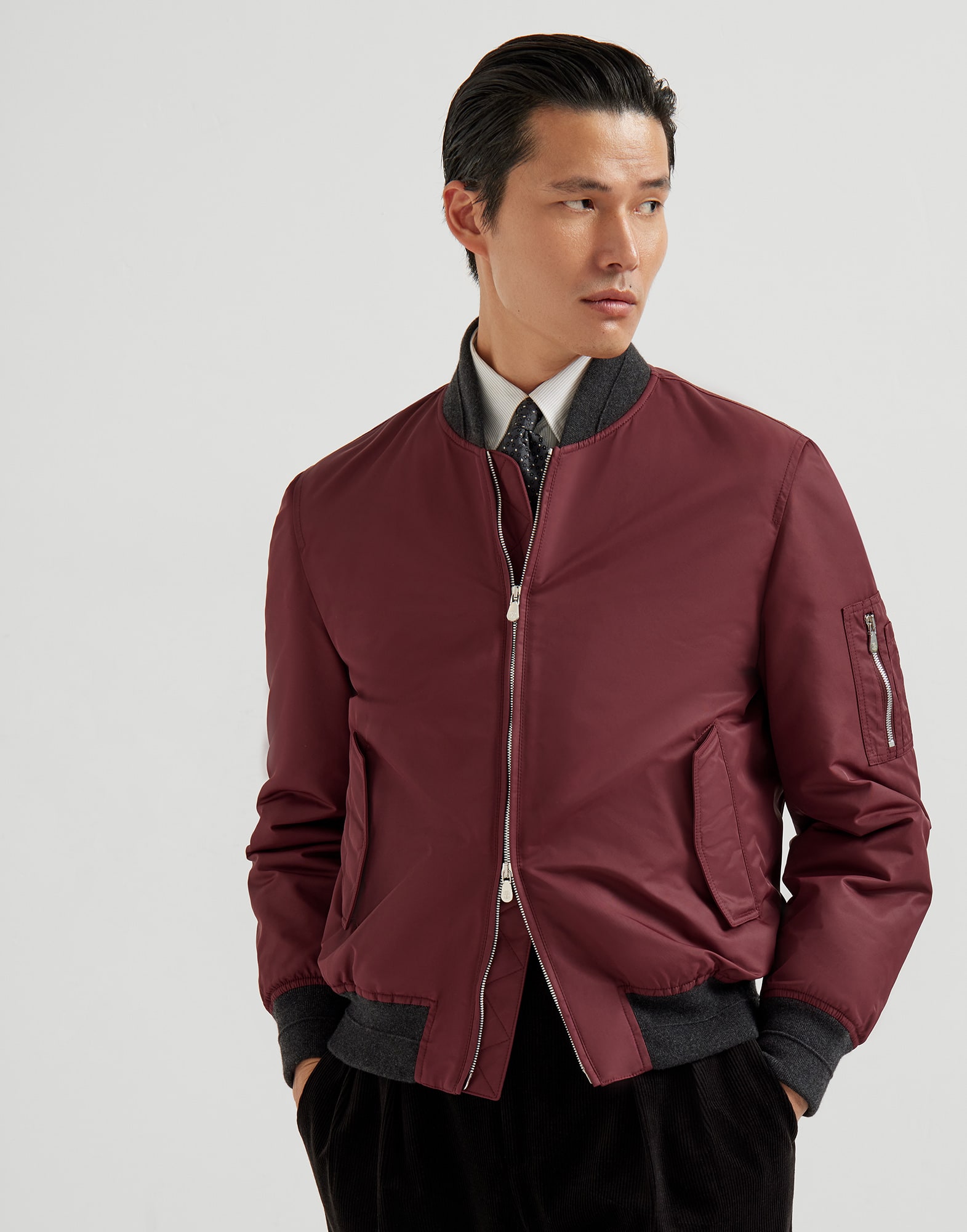Bomber jacket with padding