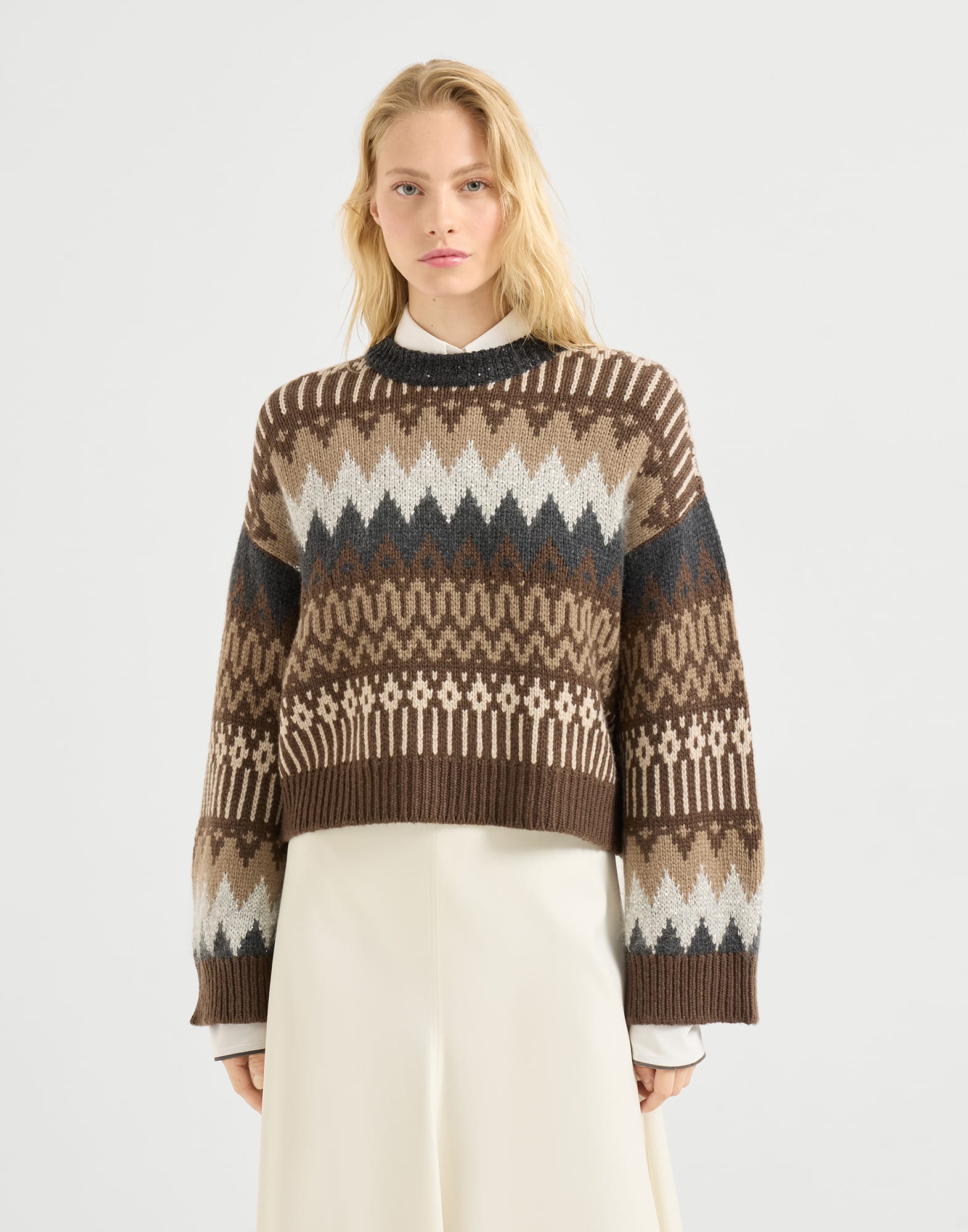 Dazzling mountain jacquard sweater