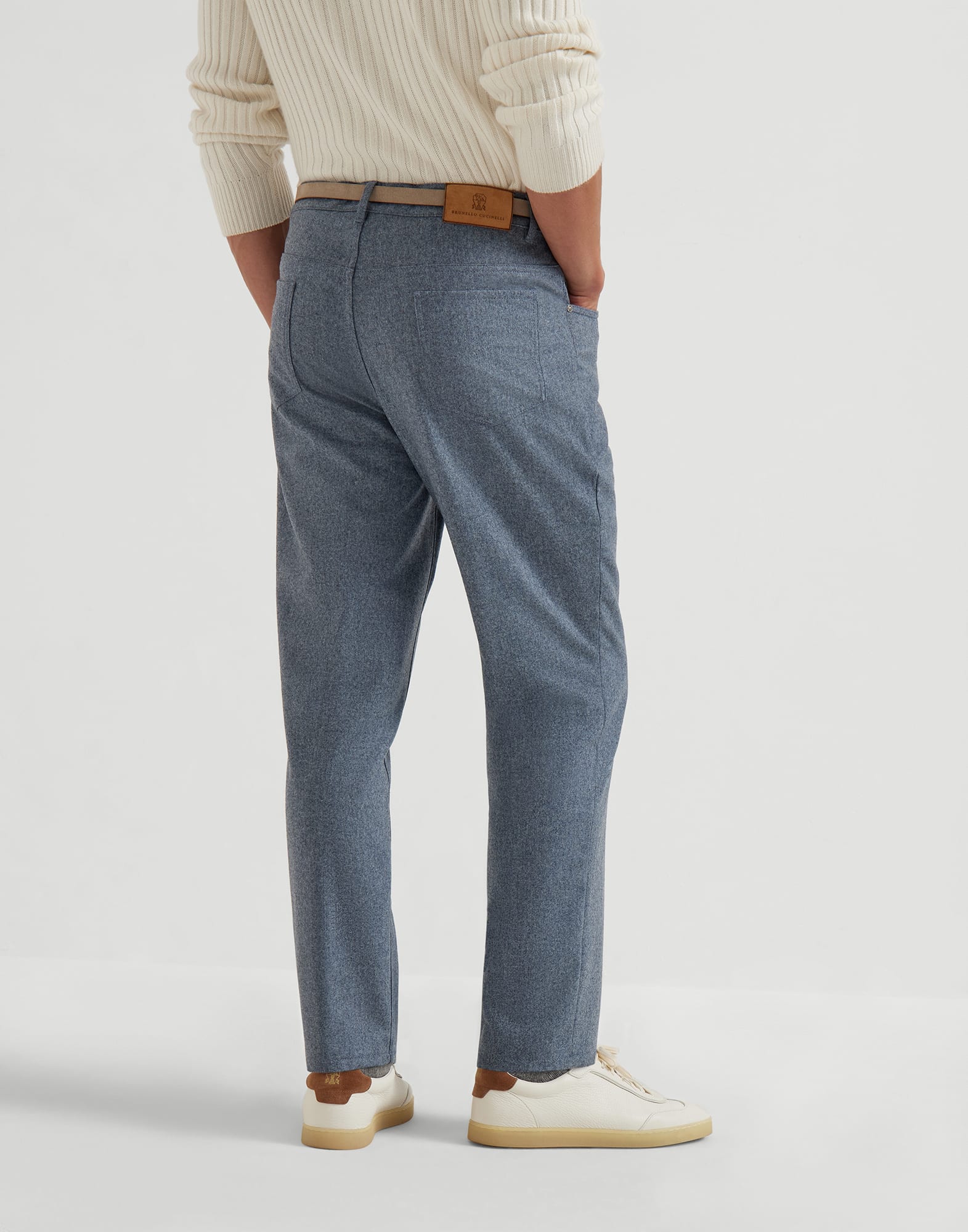 无褶正装裤 - 背面视角 - 正面观看 - 全屏观看