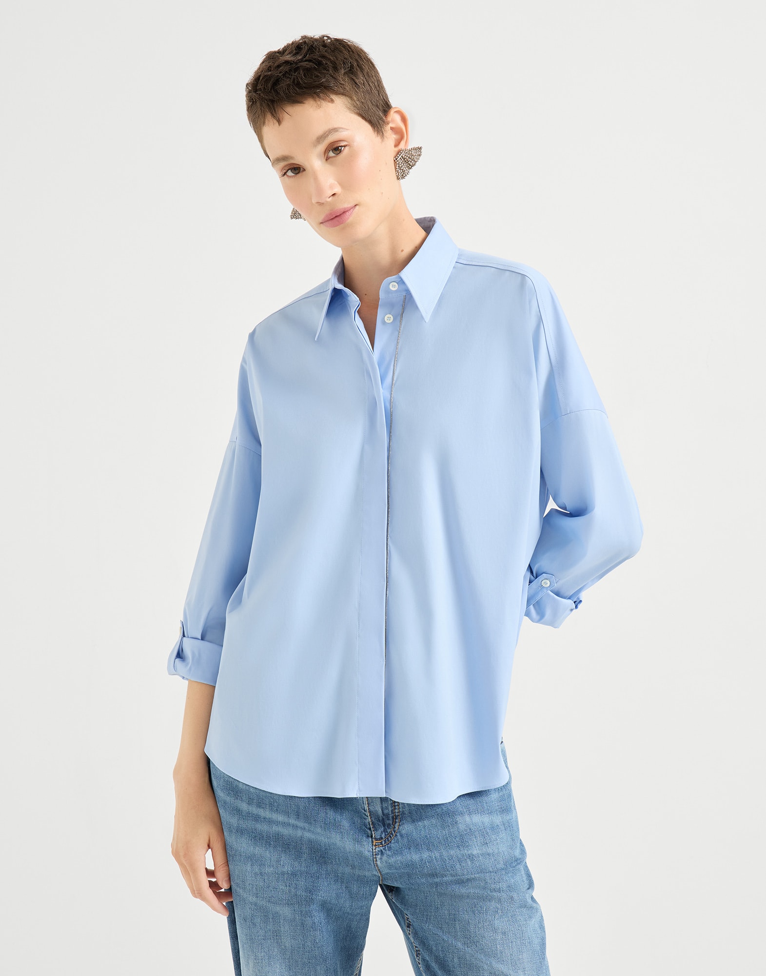 全棉衬衫 - 正面视角 - 正面观看 - 全屏观看